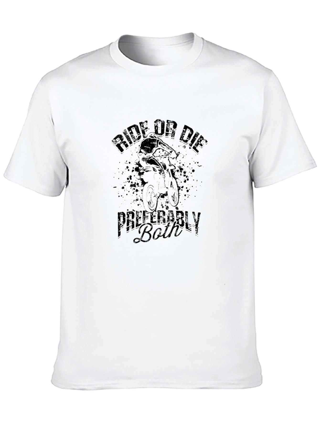 Black Ride or Die Graphic T-Shirt - Black Cotton Blend view 10