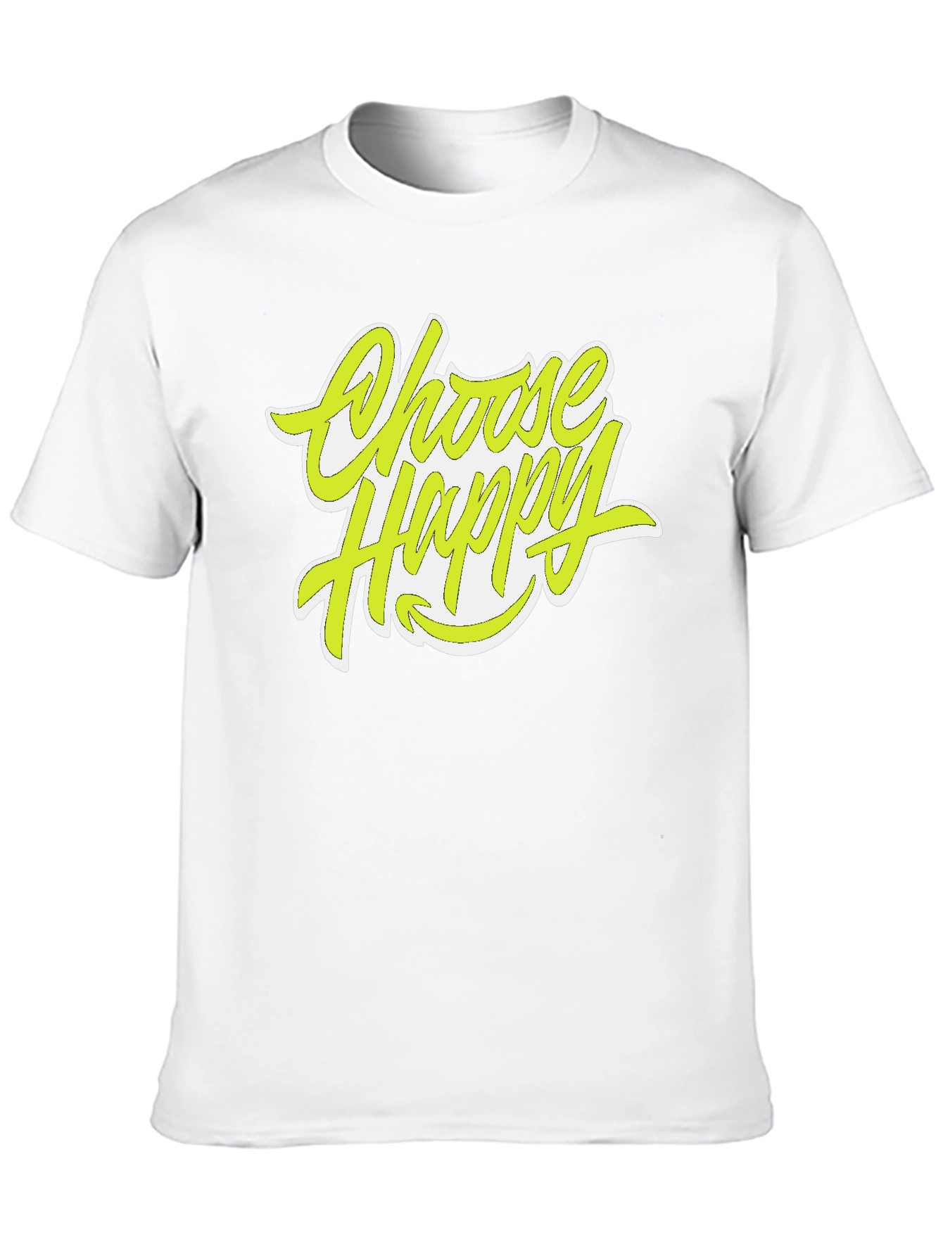Black Choose Happy Graphic Tee - Stylish Positive Vibes Shirt view 10