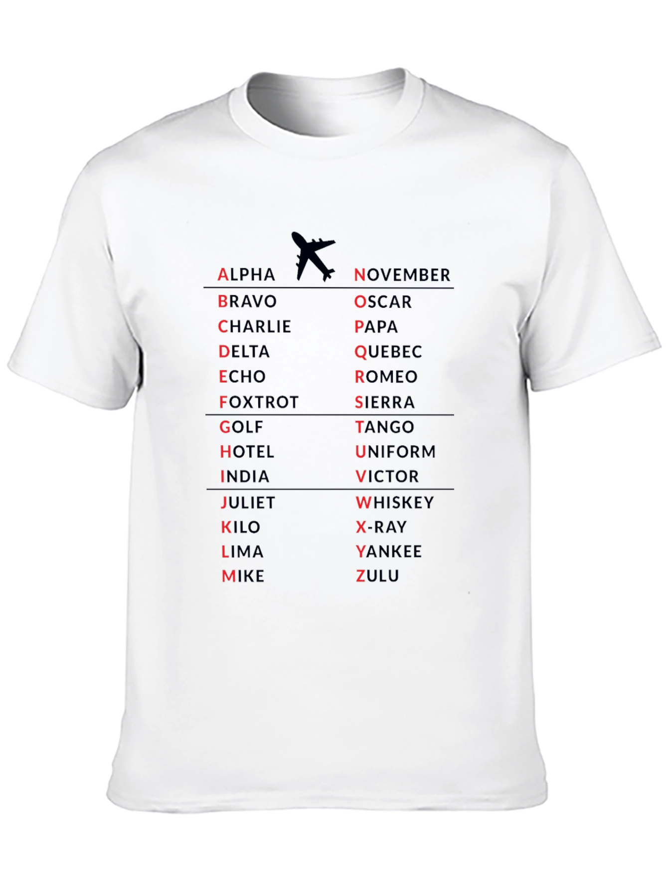 Black Aviation Alphabet T-Shirt view 10