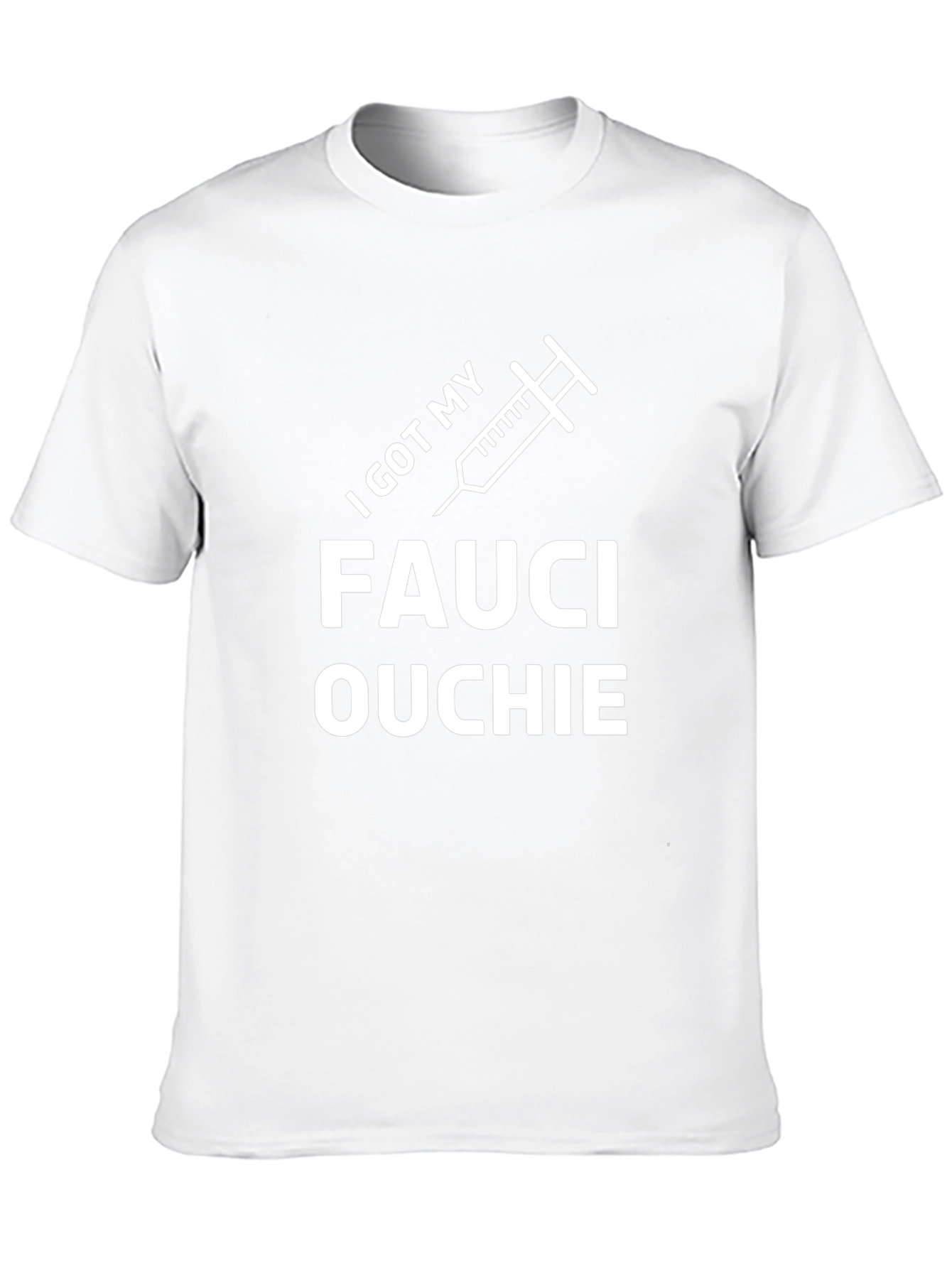 Black I Got My Fauci Ouchie Black T-Shirt view 10