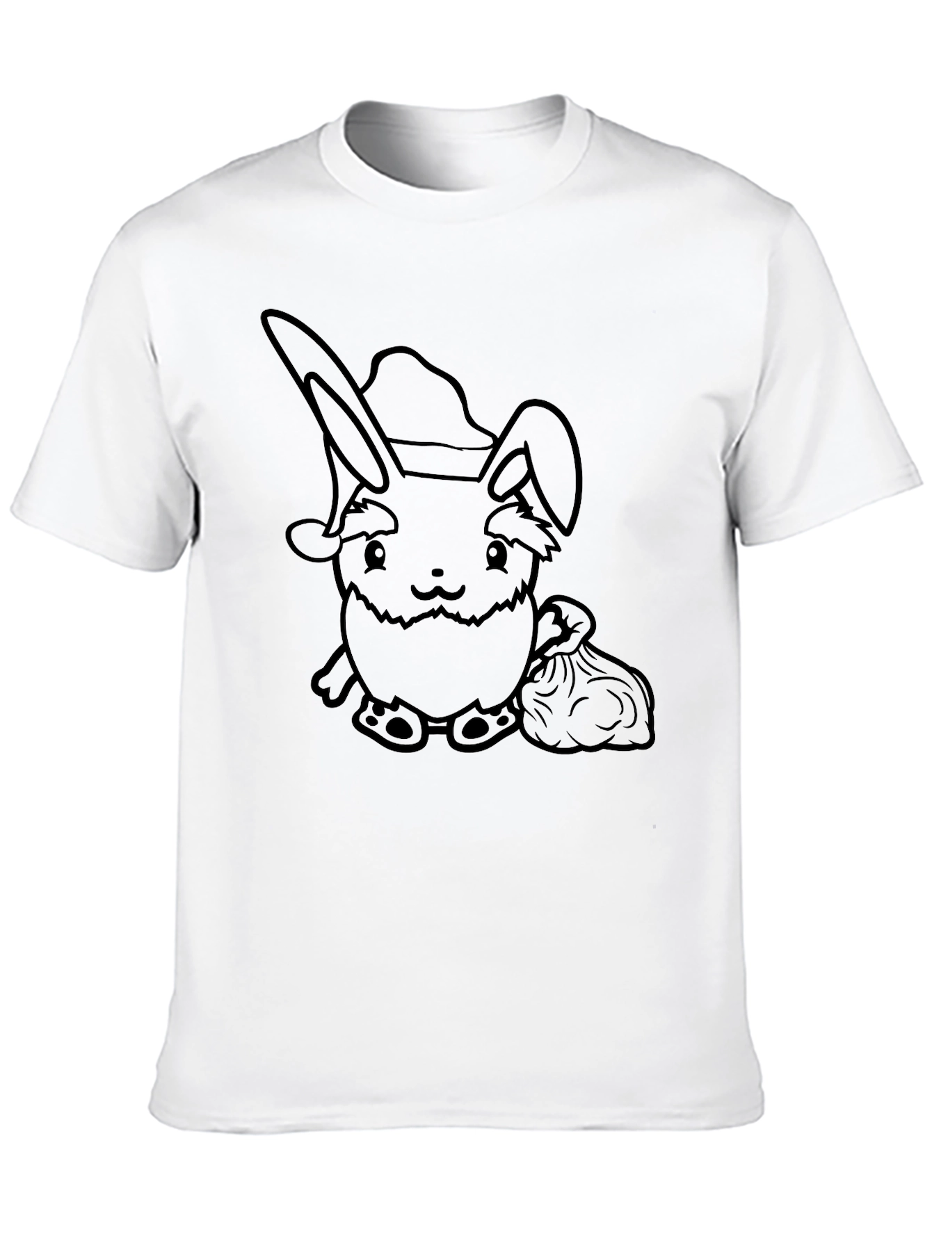 Black Holiday Rabbit T-Shirt - Festive Bunny Design view 10