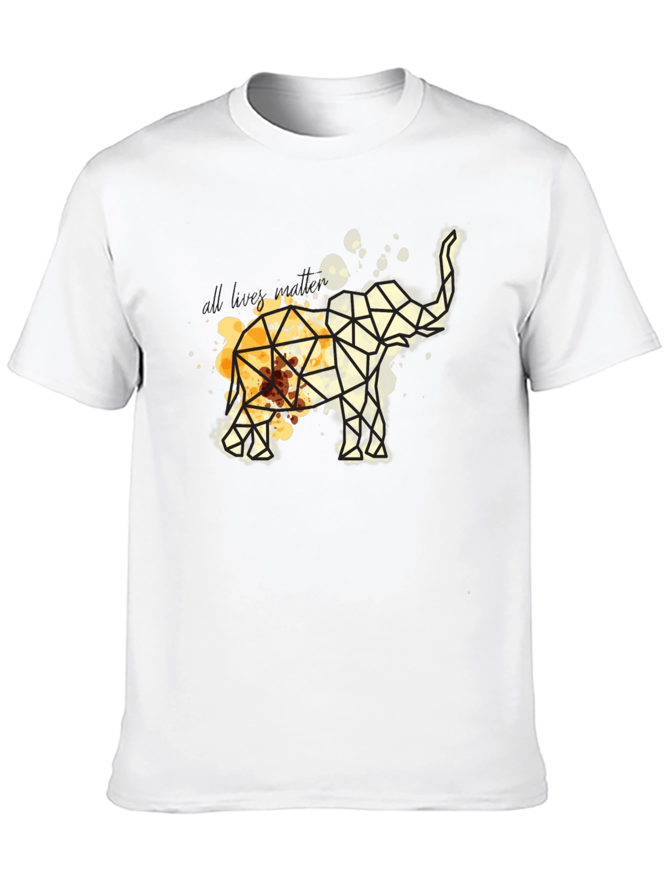 Black Geometric Elephant Graphic Tee - Modern Artistic Design view 10