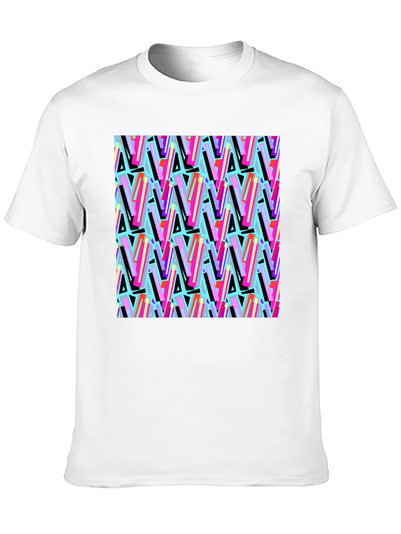 Black Retro Pattern Black T-Shirt view 10