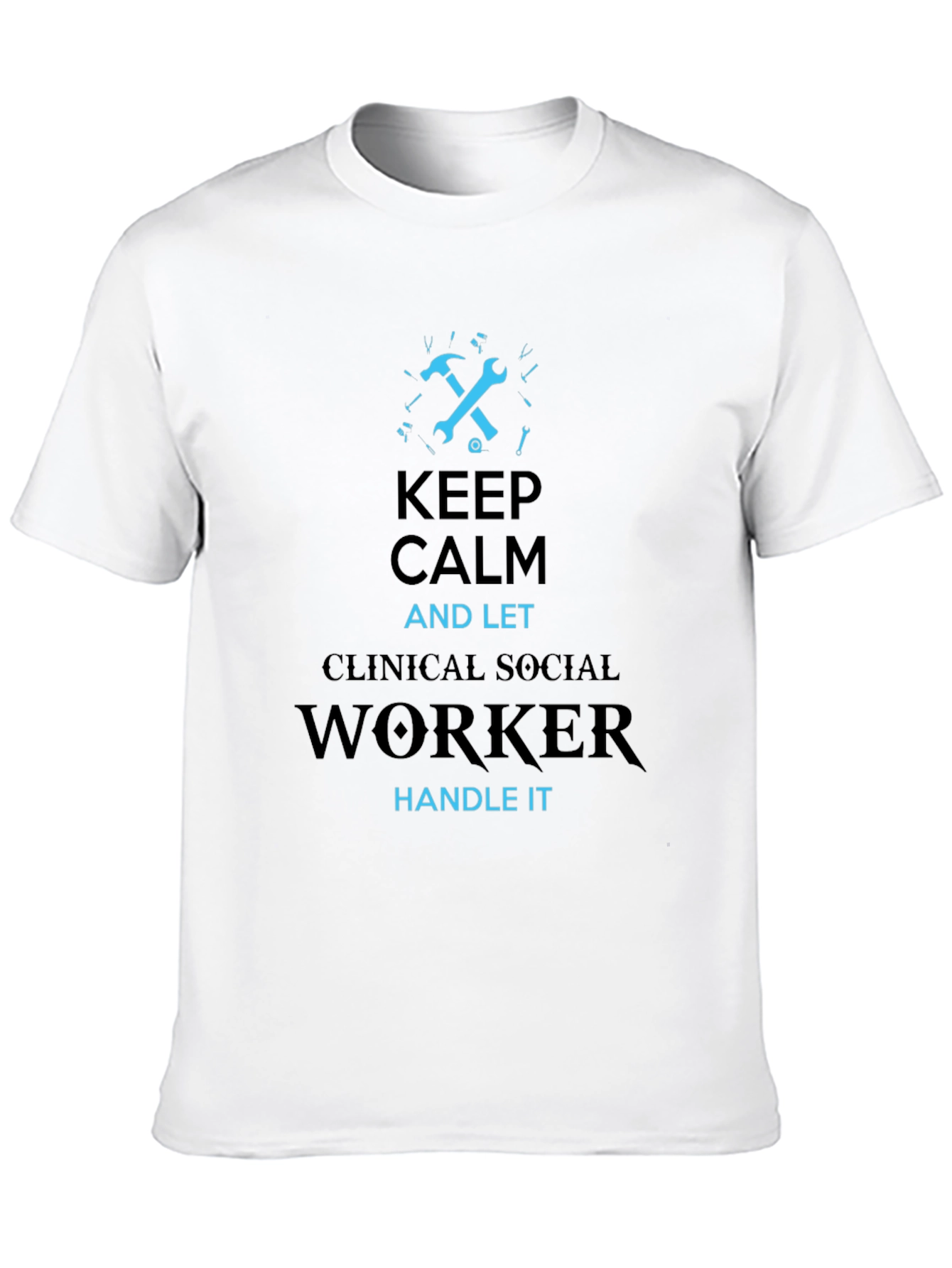 Black Keep Calm Clinical Social Worker T-Shirt view 10
