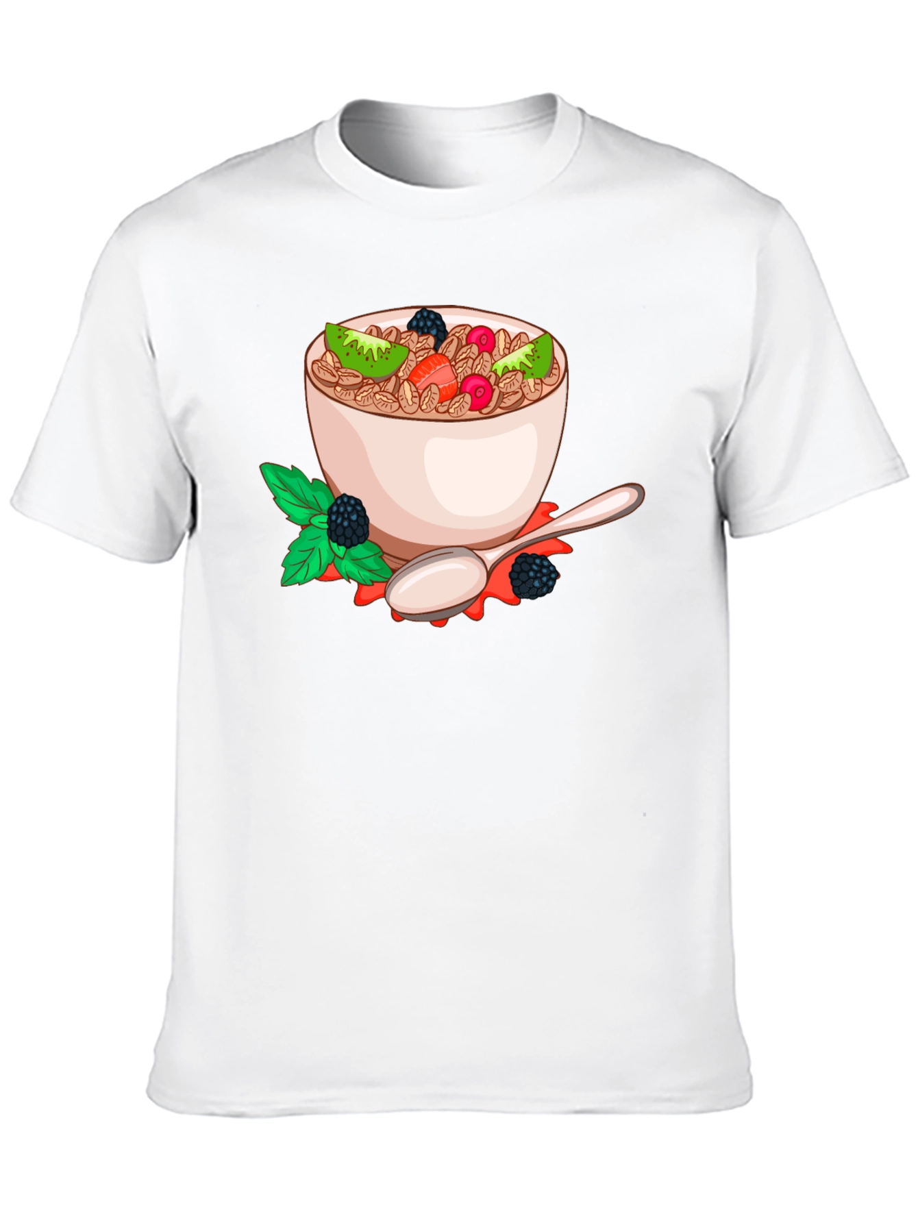 Black Cereal Bowl Graphic Tee - Black Cotton Blend T-Shirt view 10