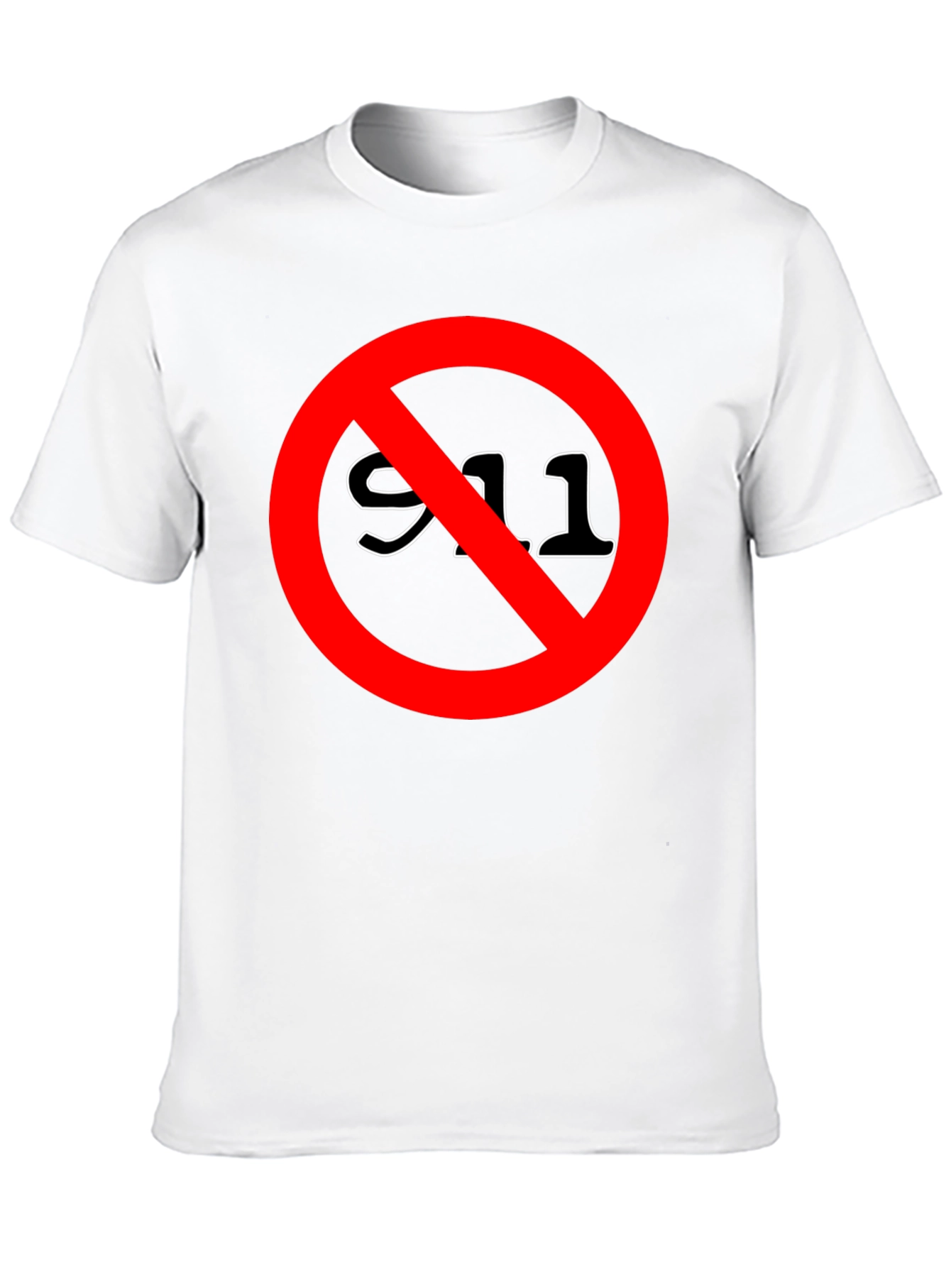 Black Anti 911 T-Shirt - Black Crew Neck Tee view 10