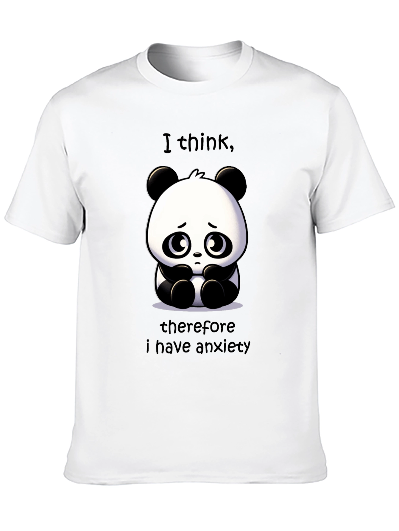 Black Anxiety Panda Graphic T-Shirt - Funny & Relatable! view 10