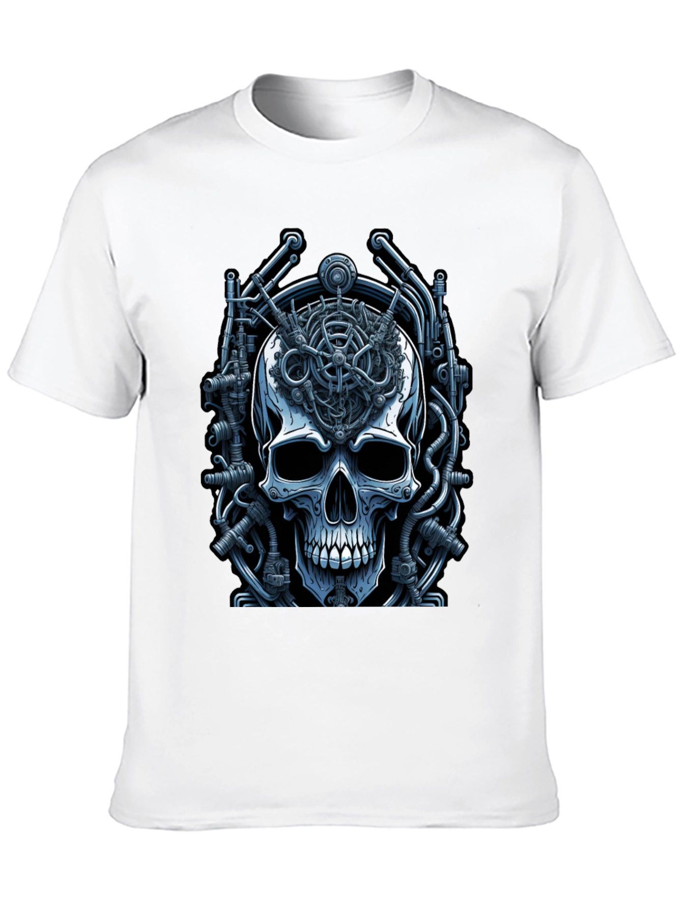 Black Steampunk Skull T-Shirt - Mechanical Mind view 10