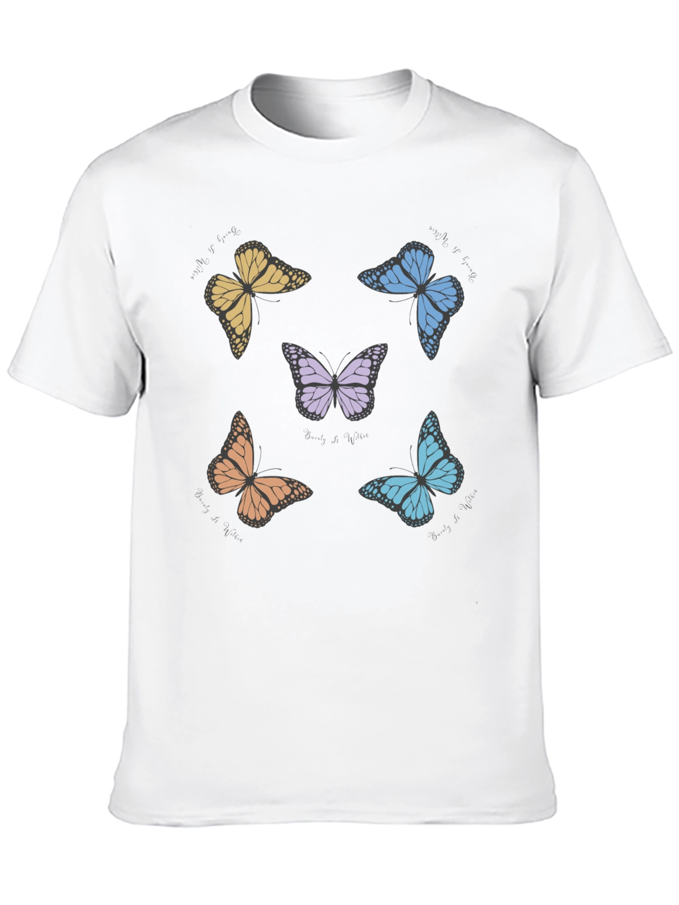 Black Butterfly Print Crew Neck T-Shirt view 10