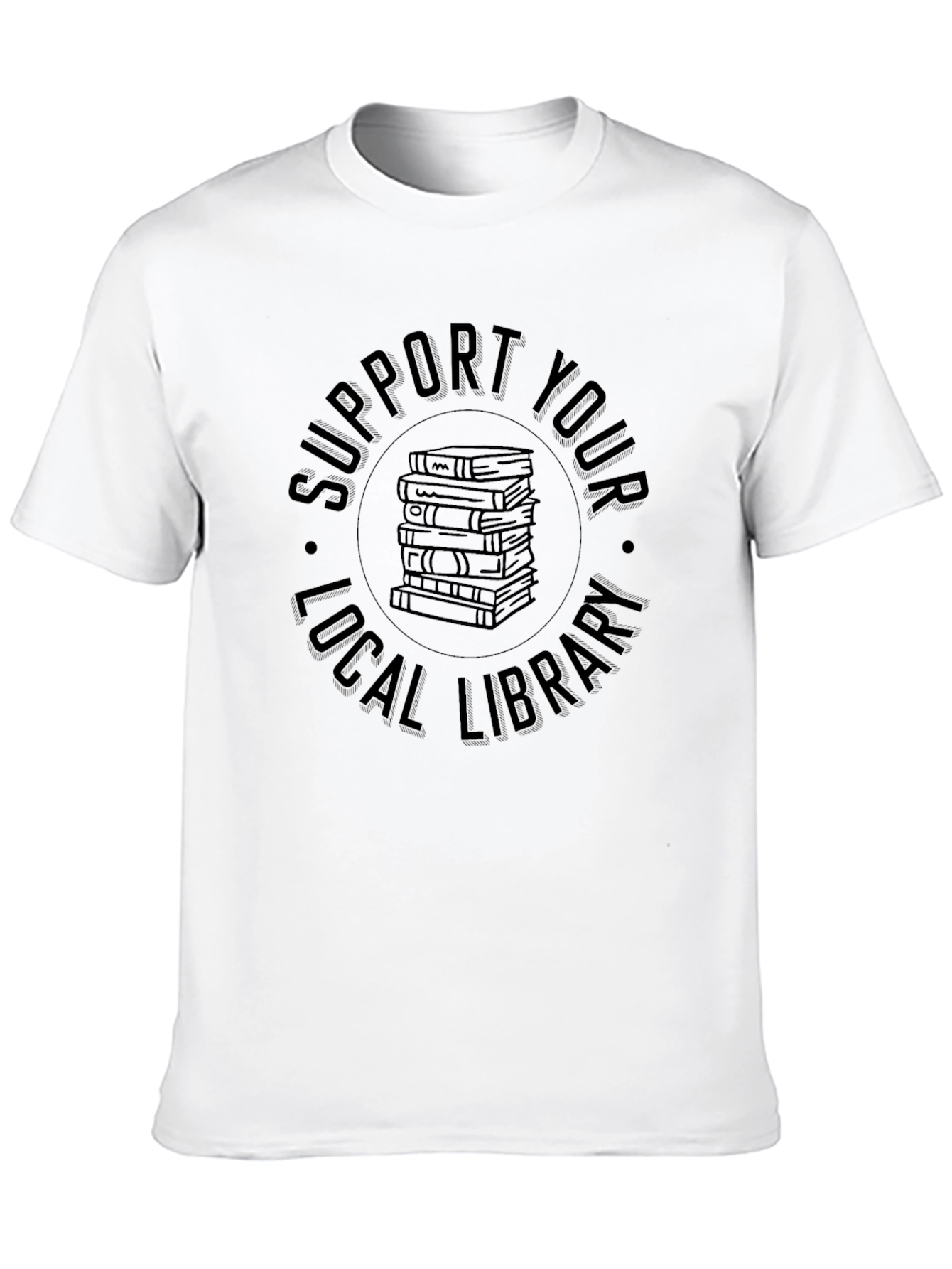 Black Support Your Local Library Graphic Tee view 10