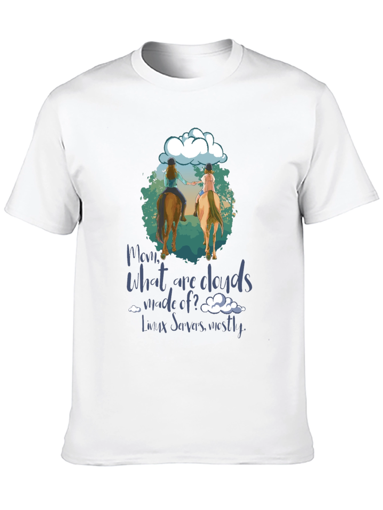 Black Equestrian 'What are Clouds Made Of?' T-Shirt view 10