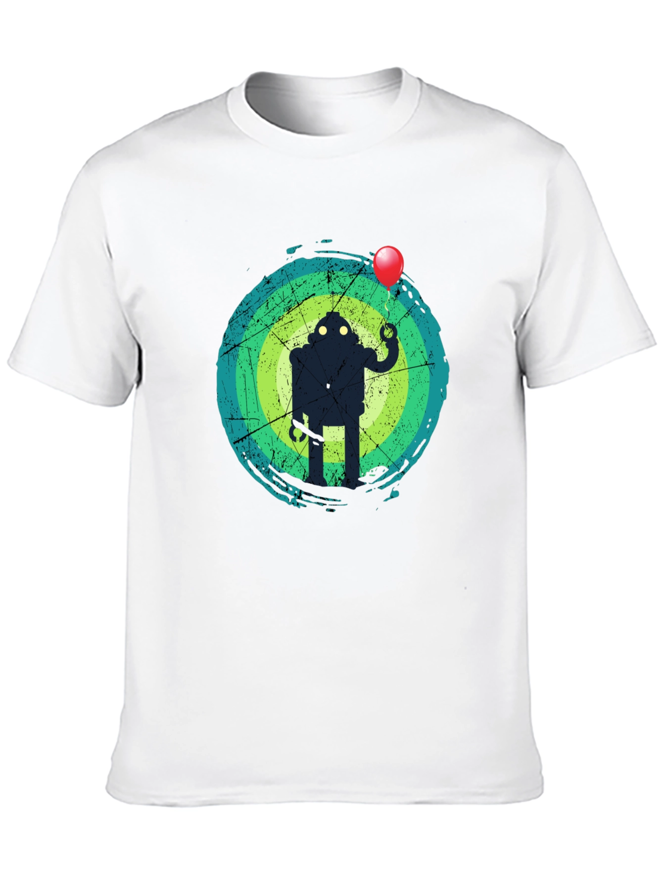 Black Robot Balloon Graphic Tee - Trendy Men's T-Shirt view 10