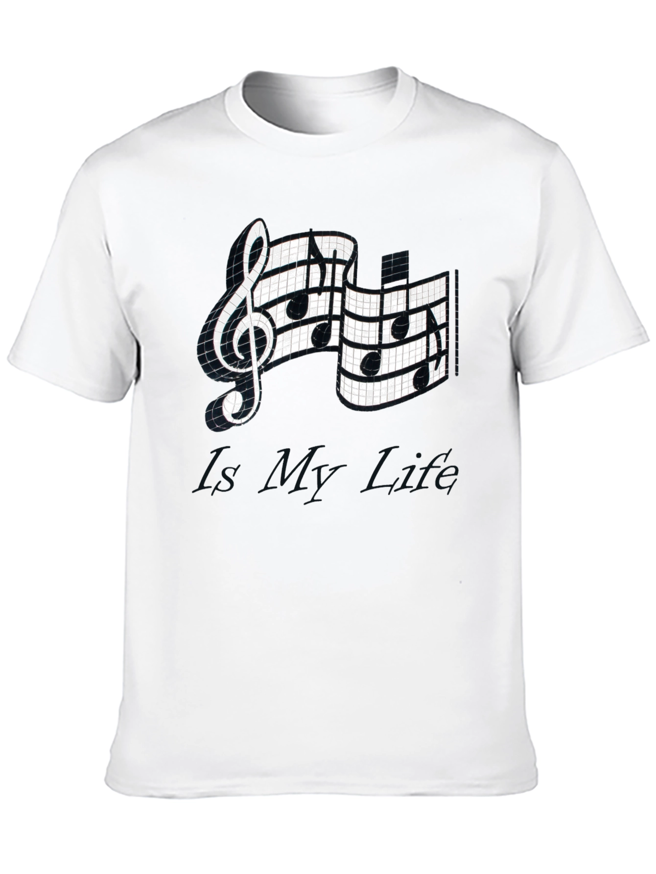 Black Musical Note Graphic Tee - Stylish Black T-Shirt view 10