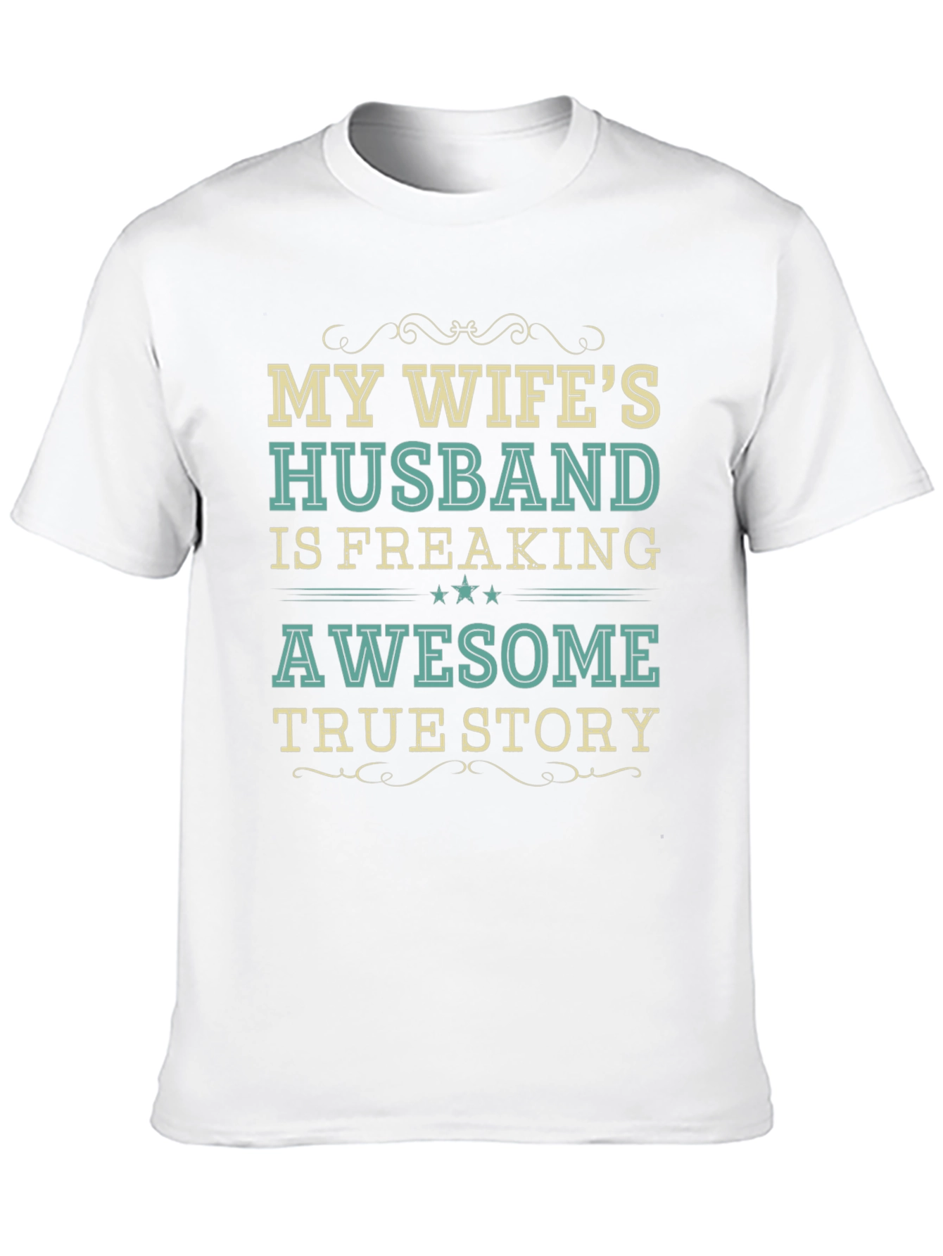 Black My Wife's Husband Awesome Funny Novelty T-Shirt view 10