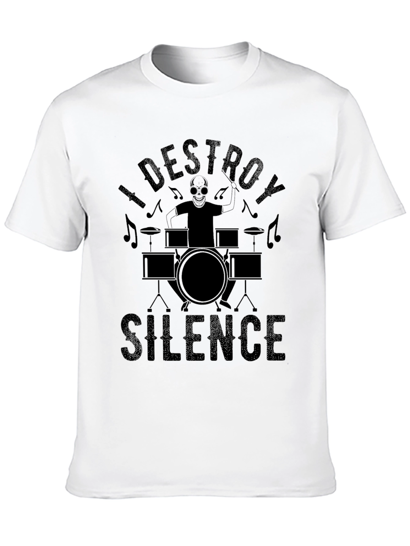 Black I Destroy Silence Black T-Shirt view 10