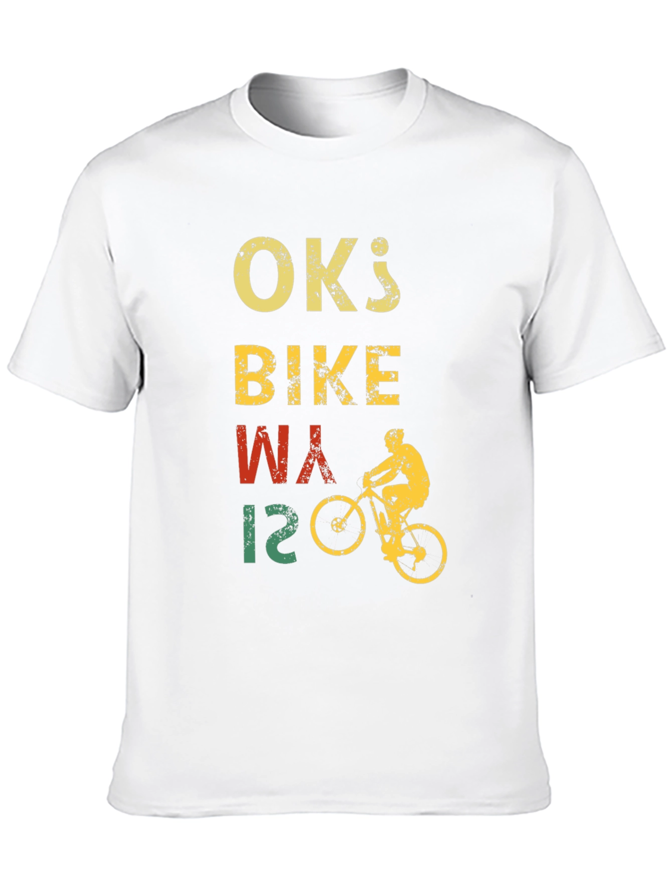 Black Vintage OK's Bike Way T-Shirt - Cyclist Design view 10