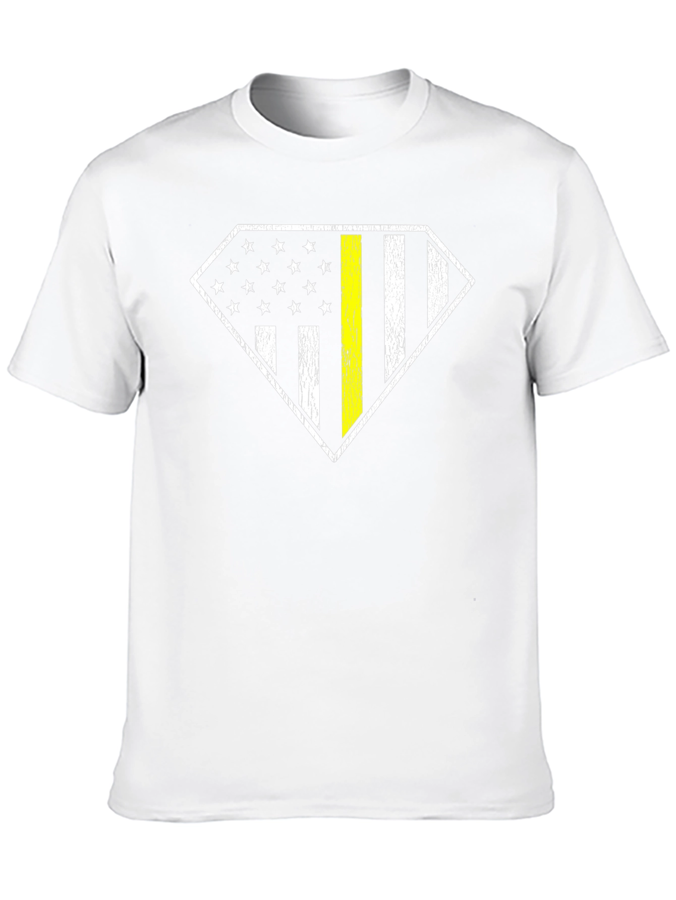 Thin Yellow Line American Flag Diamond T-Shirt - 10