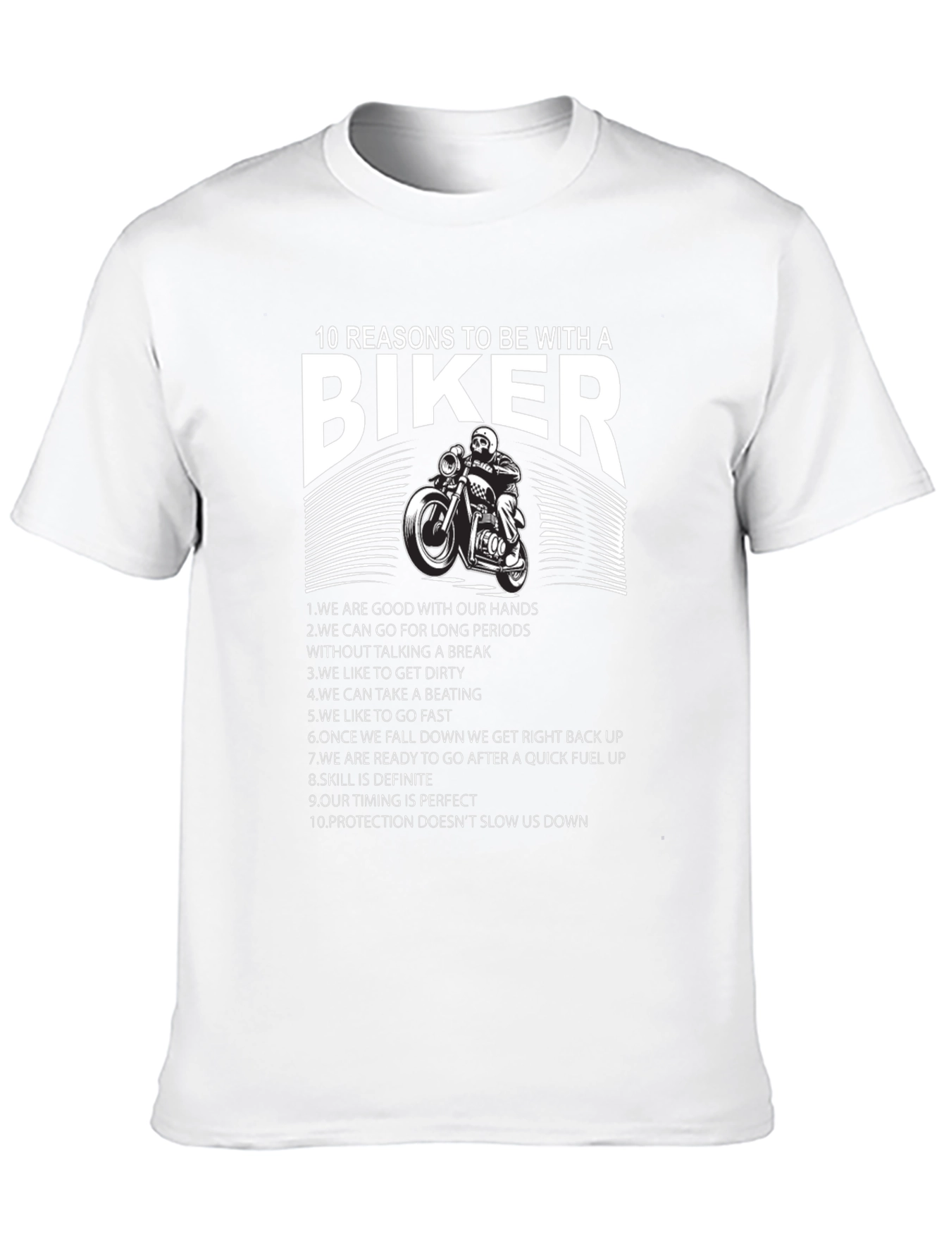 Black 10 Reasons to Date a Biker T-Shirt view 10