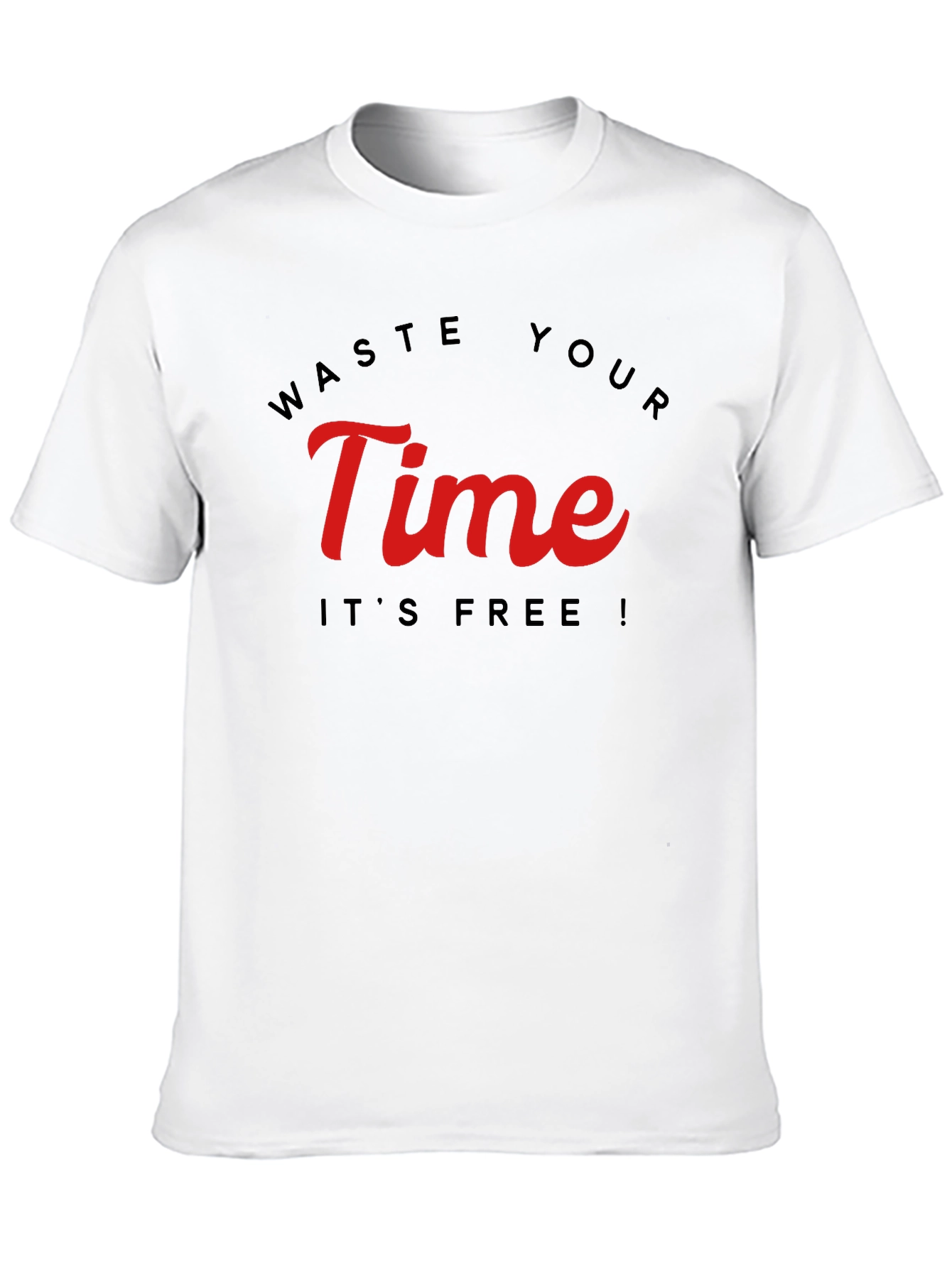 Black Waste Your Time Graphic Tee - Black Cotton view 10