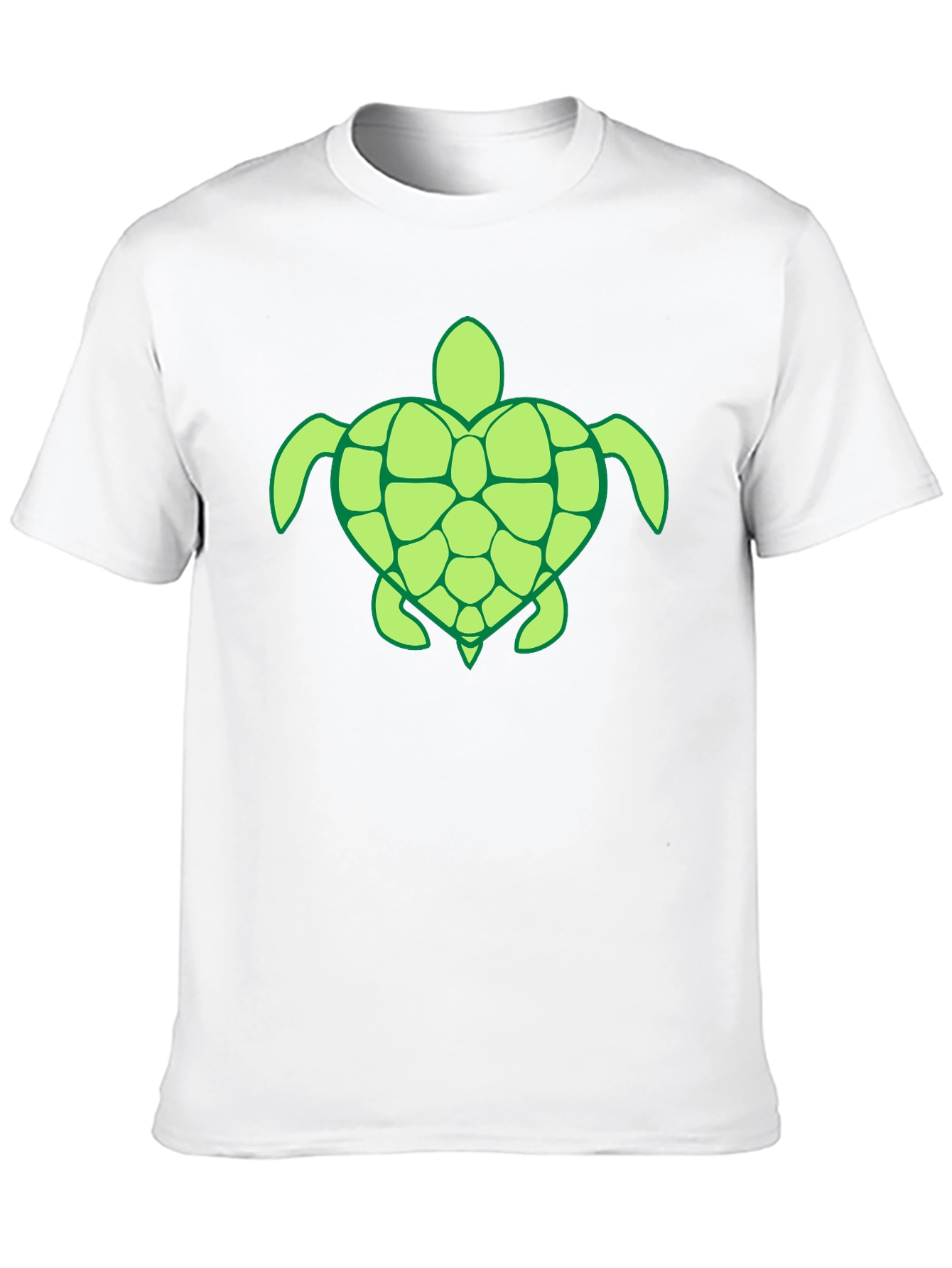 Black Men's Black T-Shirt with Green Turtle Design view 10
