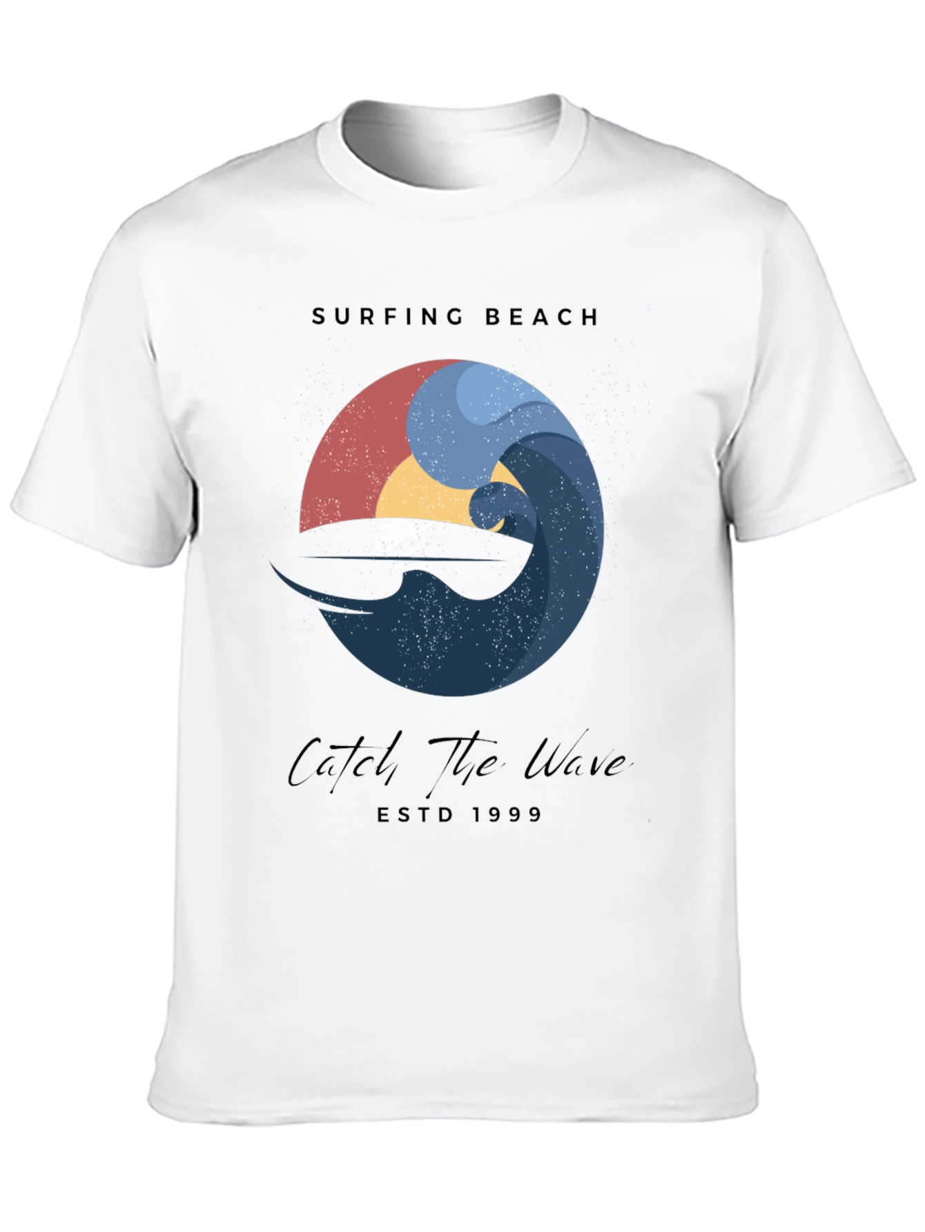 Black Surfing Beach Wave Graphic T-Shirt view 10