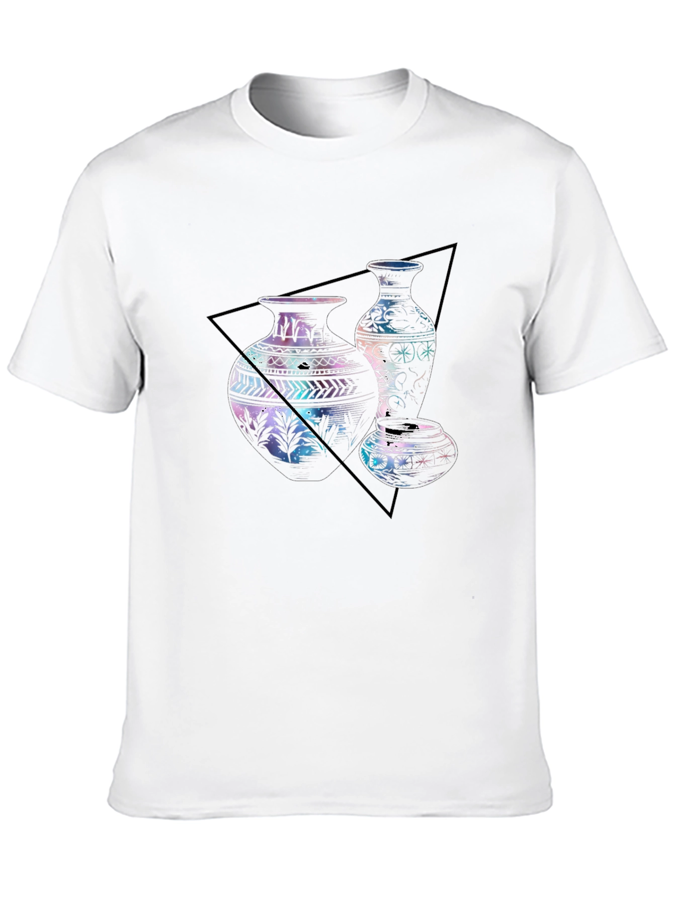Black Abstract Vases T-Shirt - Artistic Graphic Tee for Men view 10