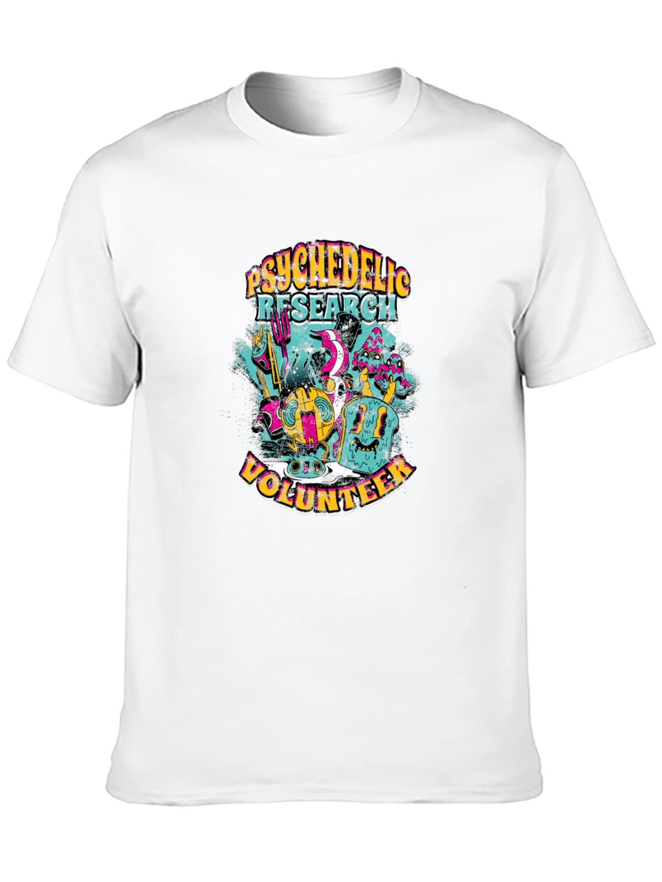 Black Psychedelic Research Volunteer Graphic T-Shirt view 10