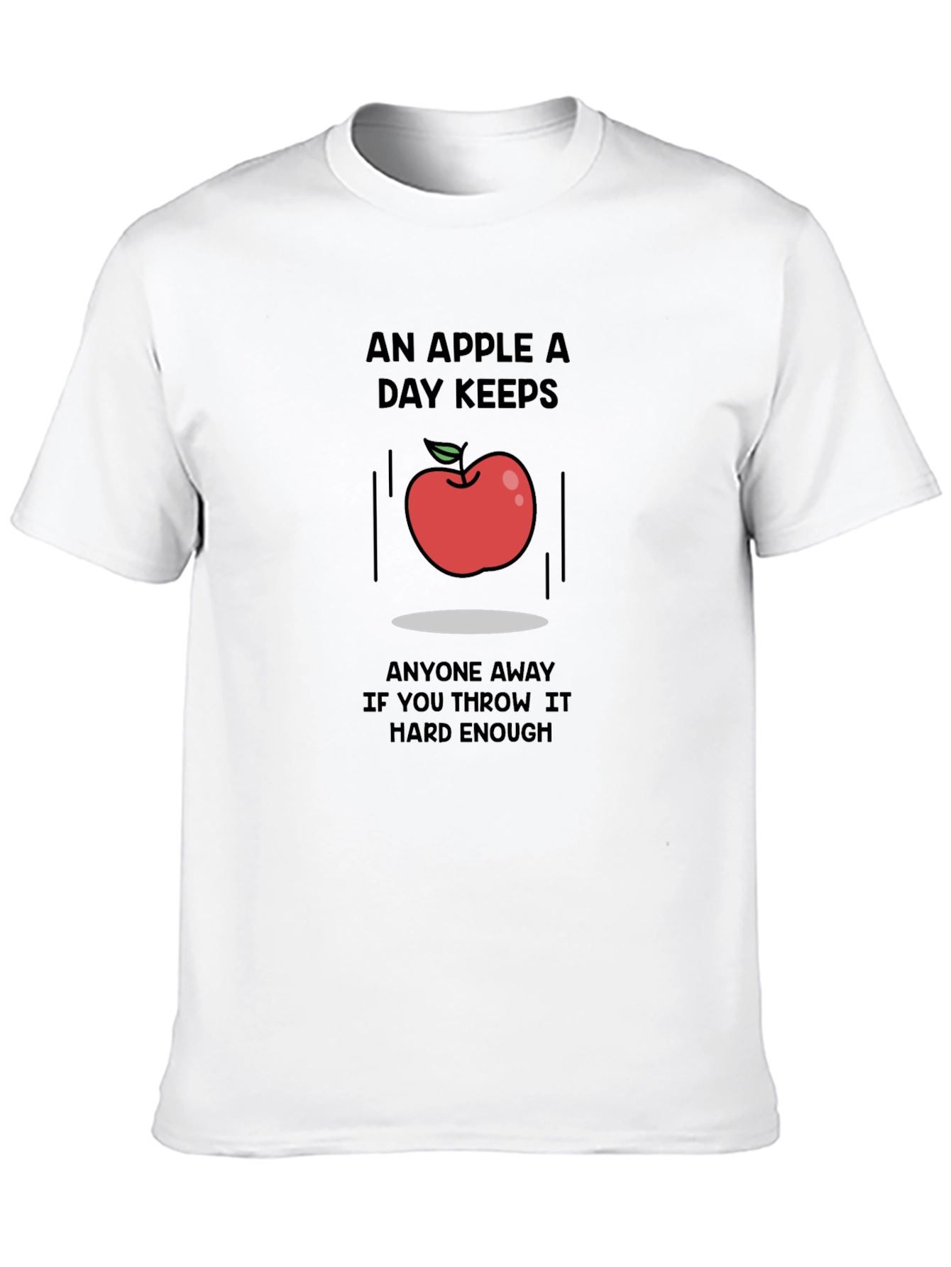 Black Humorous Apple Throwing T-Shirt view 10