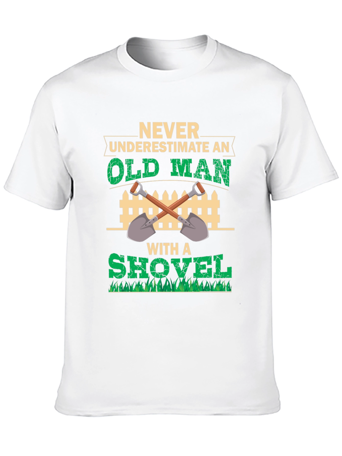 Black Old Man with Shovel Graphic Tee view 10