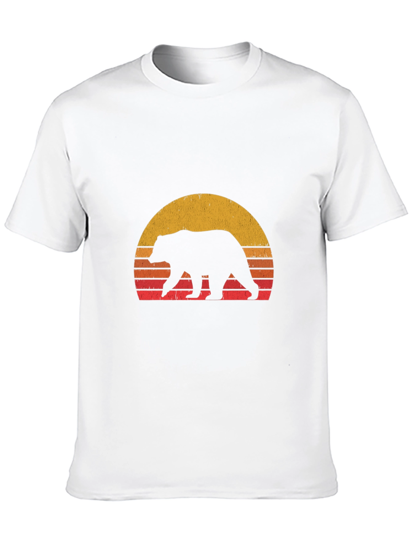 Black Retro Bear Sunset Graphic T-Shirt view 10