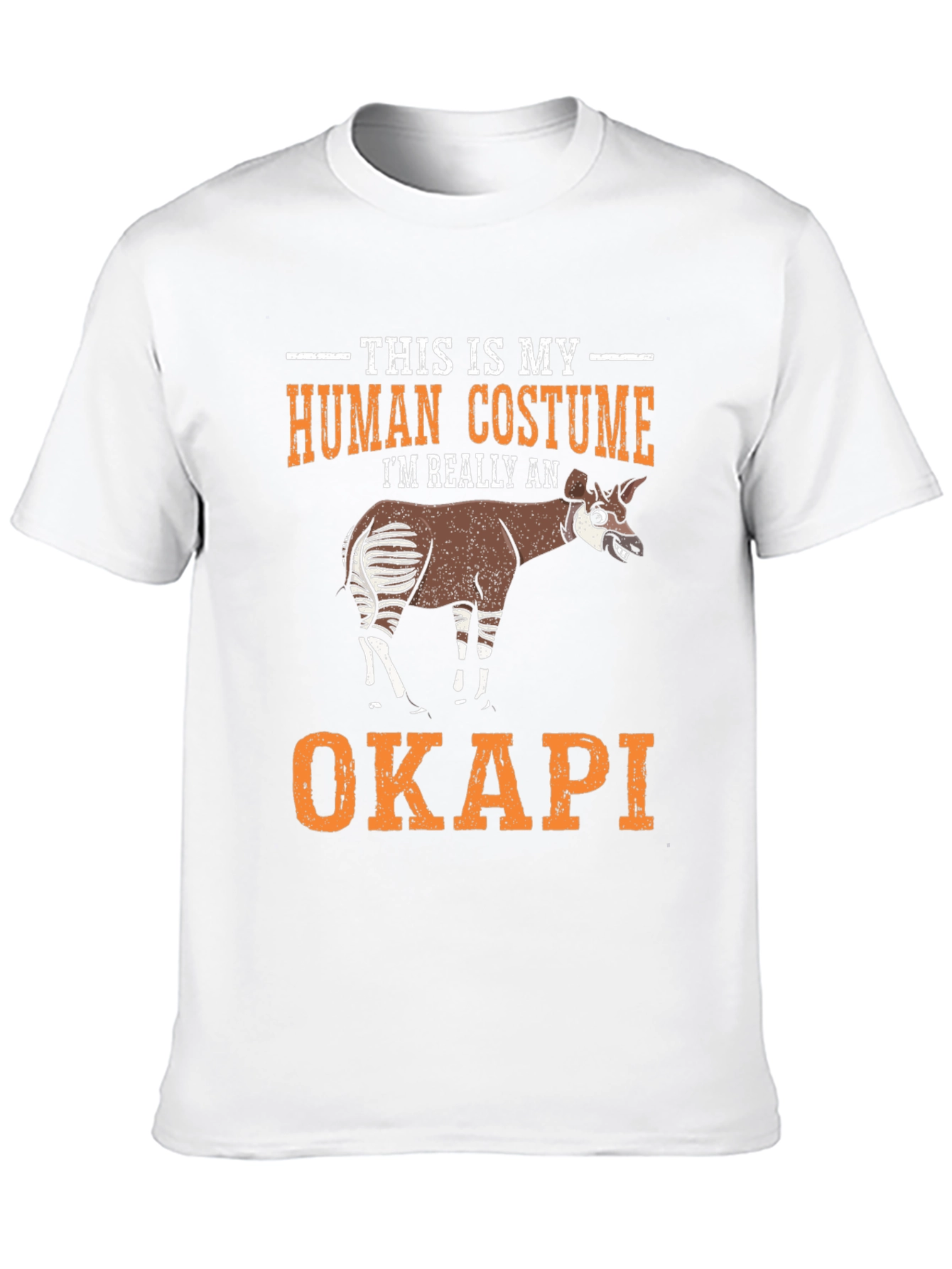 Black Okapi Human Costume Funny T-Shirt view 10