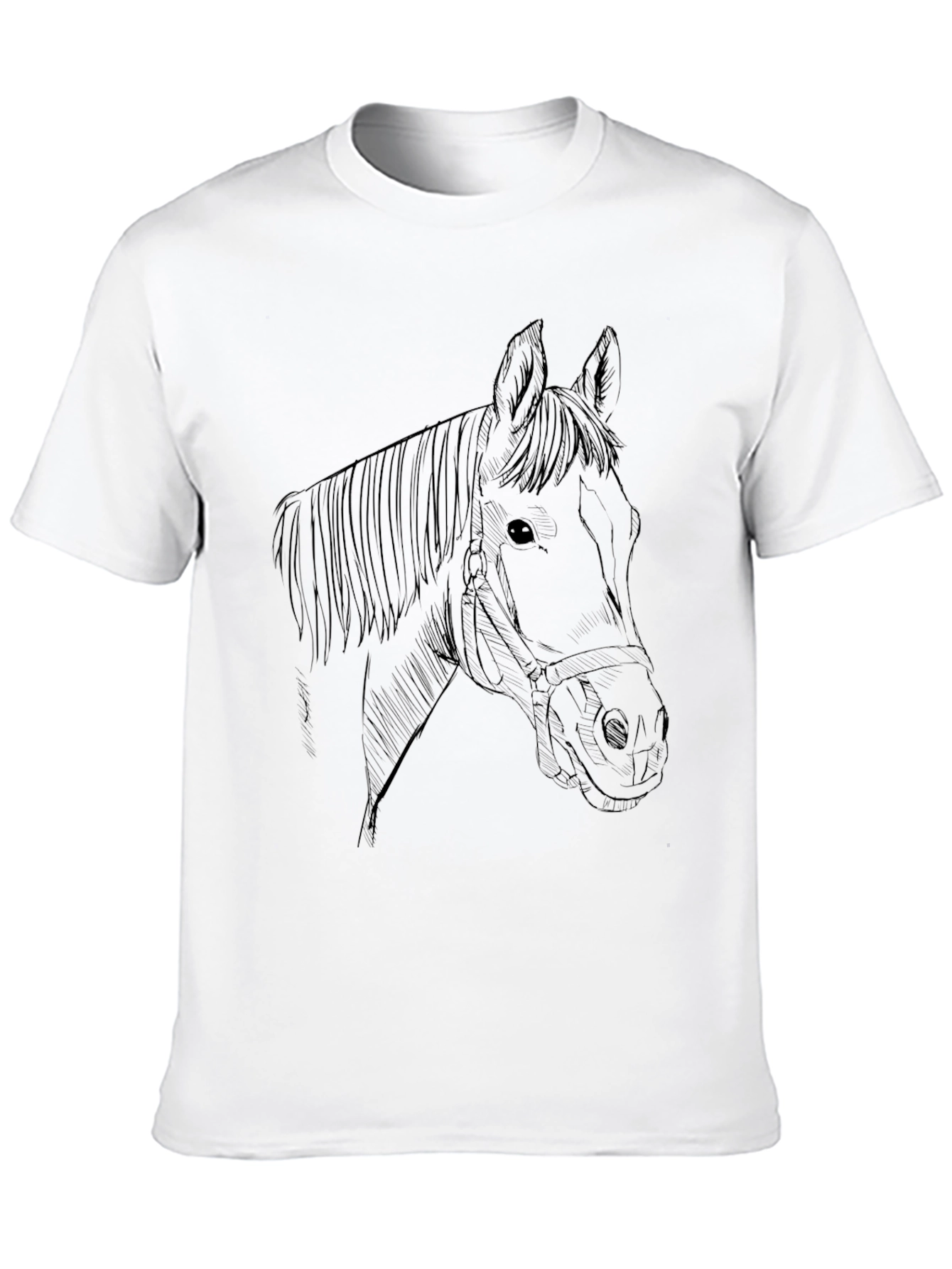 Black Black Horse Outline Graphic Tee view 10