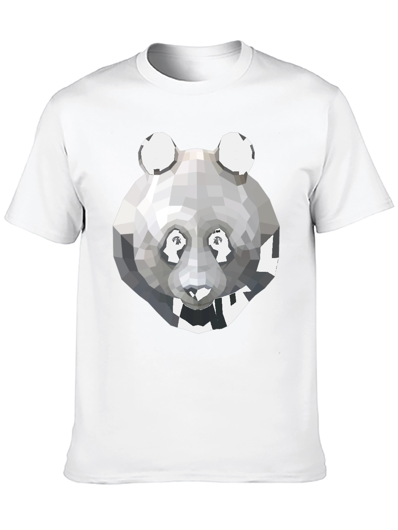 Black Geometric Panda Graphic Tee - Modern Men's T-Shirt view 10