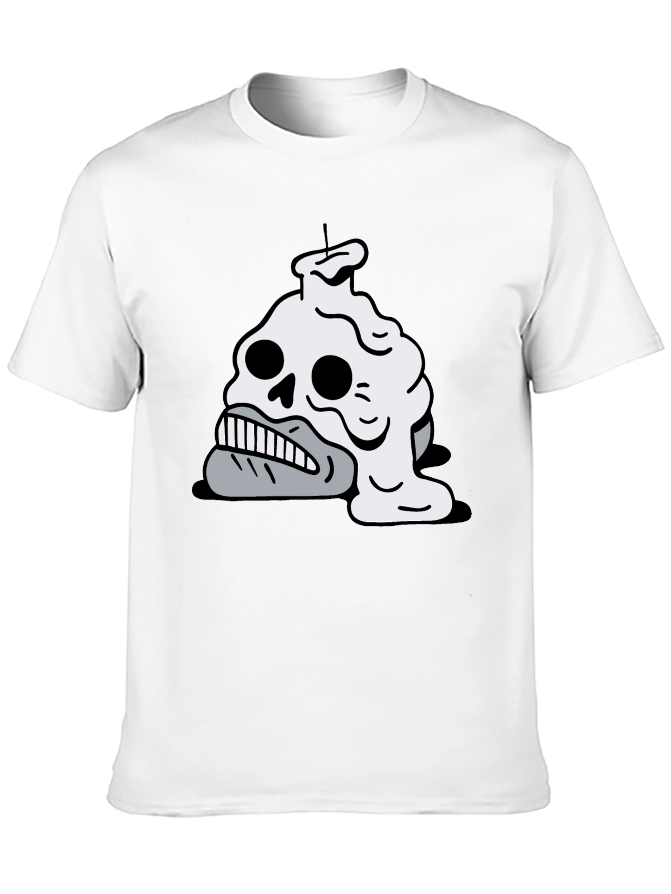Black Melting Skull Candle Graphic T-Shirt view 10