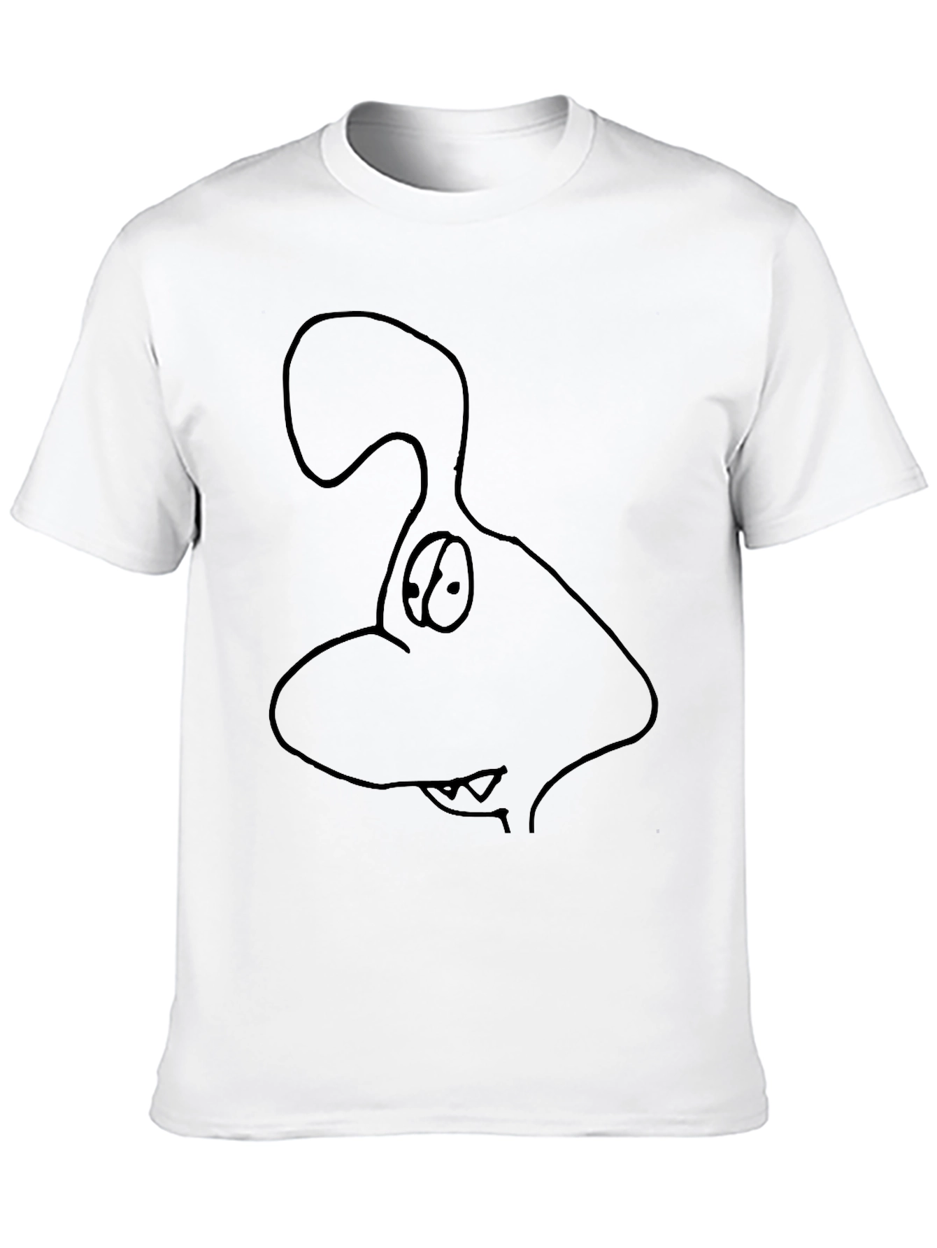 Black Cartoon Dog Graphic Tee - Black Cotton Casual T-Shirt view 10