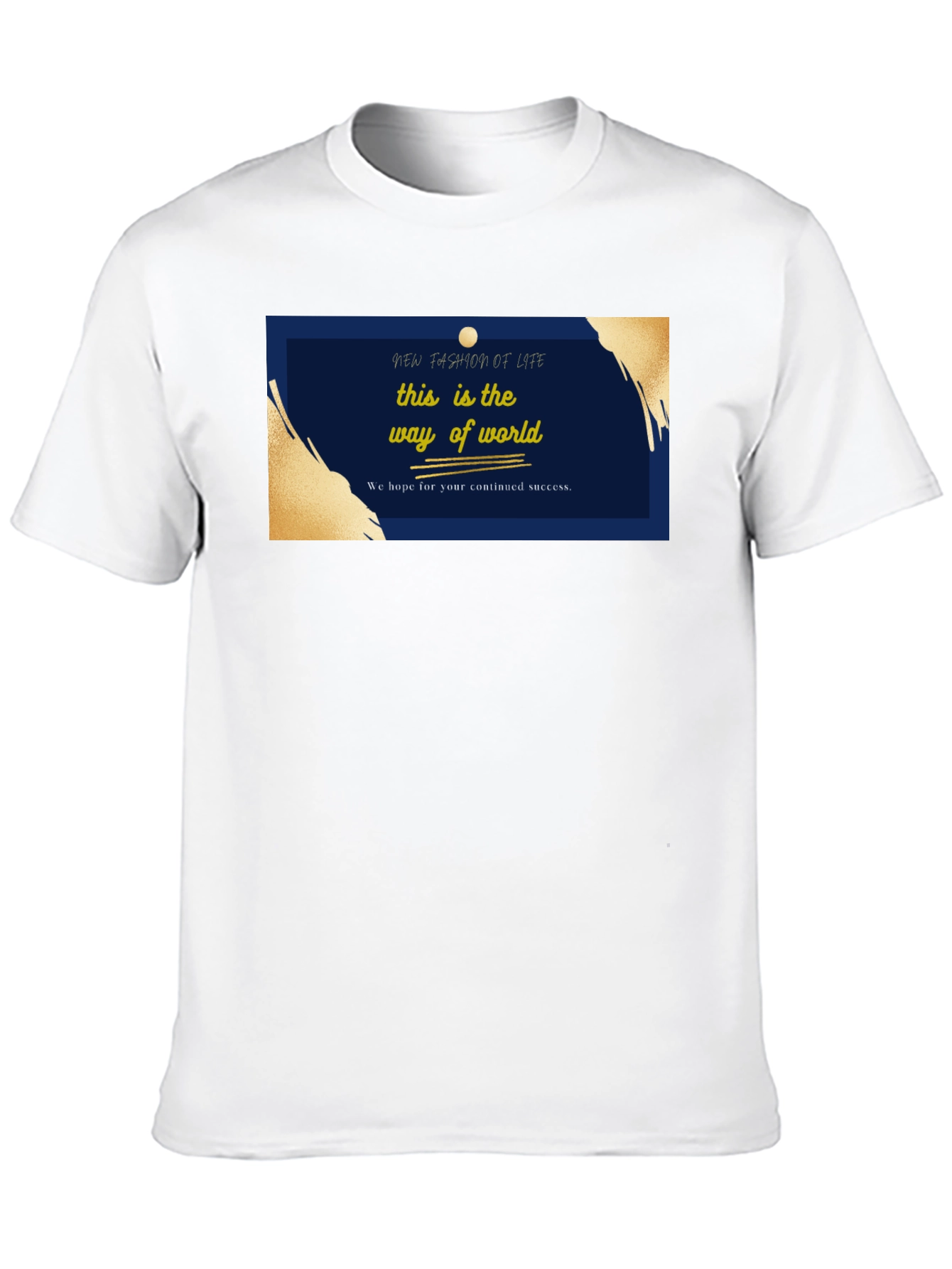 Black Stylish Black T-Shirt with 'New Fashion of Life' Graphic view 10