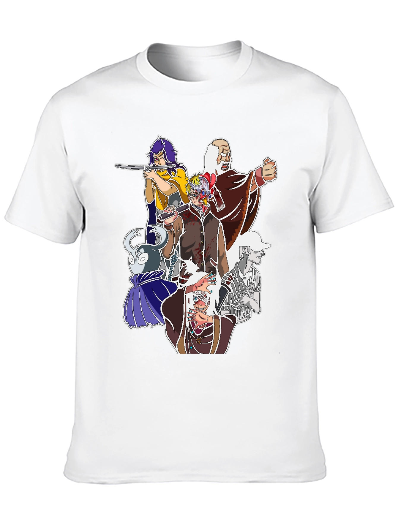 Black Unique Cartoon Graphic Print Black Tee view 10