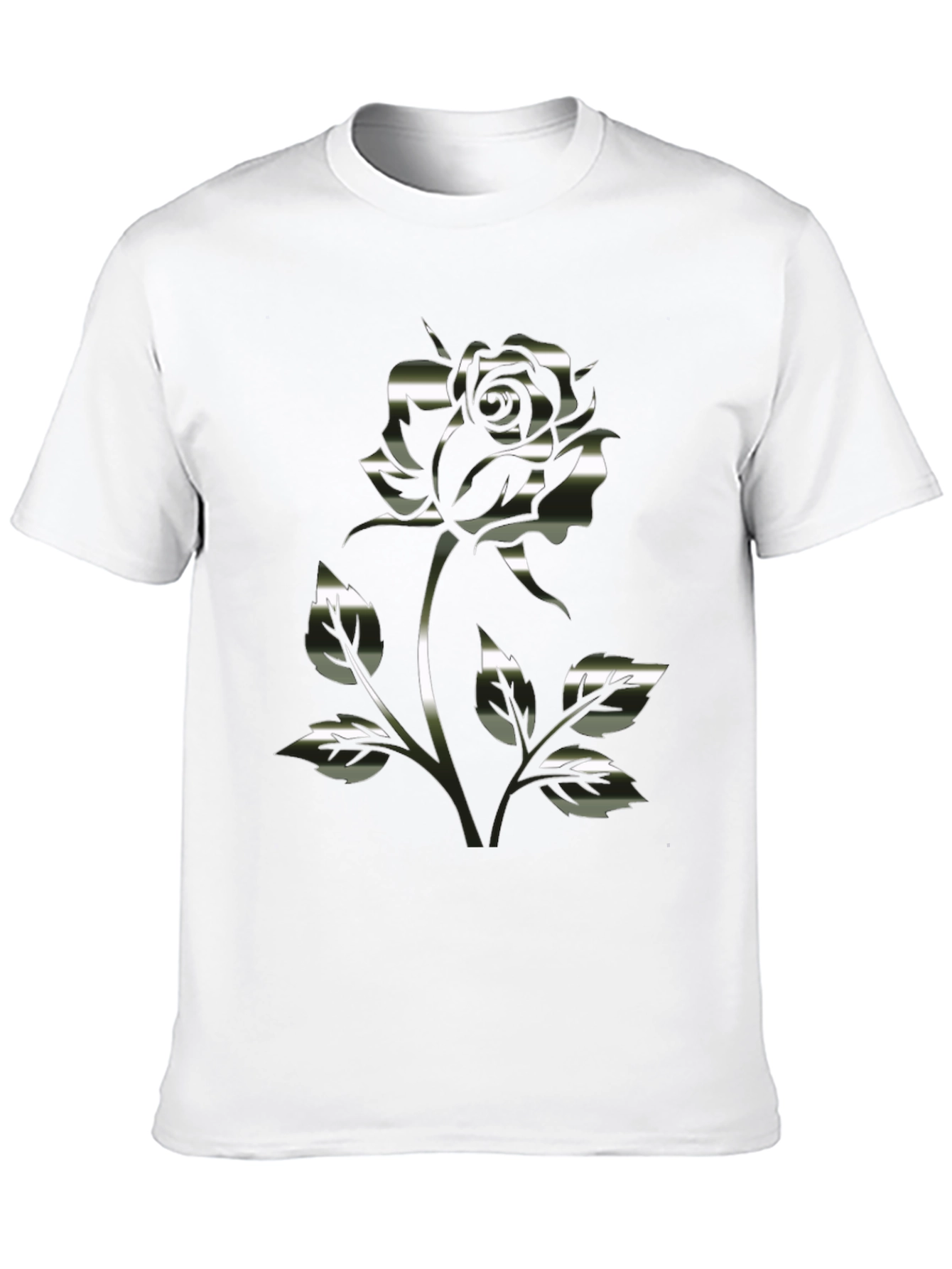 Black Chrome Rose Graphic Black T-Shirt view 10