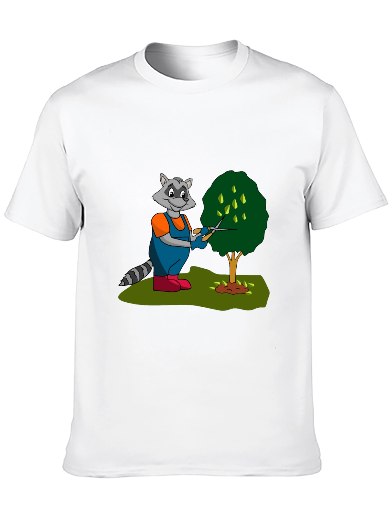 Black Gardening Raccoon Graphic Tee view 10