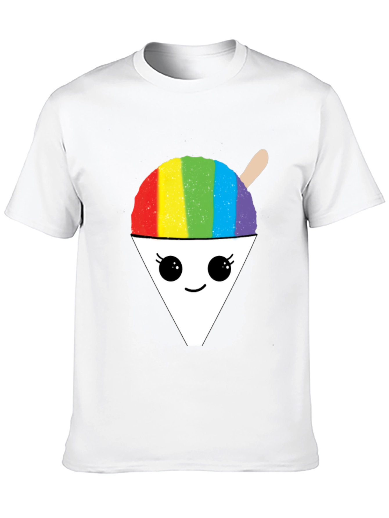 Black Rainbow Shaved Ice Graphic Tee - Cute Foodie Shirt view 10