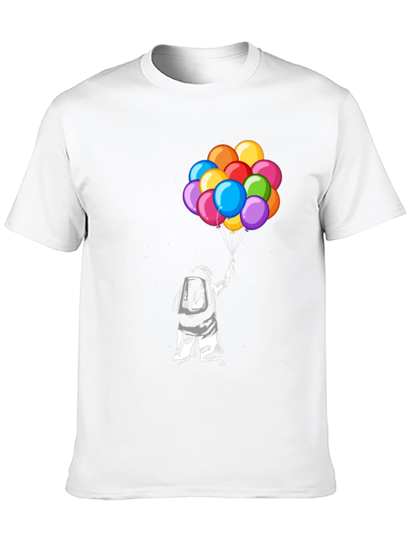 Black Astronaut Holding Balloons Graphic T-Shirt view 10