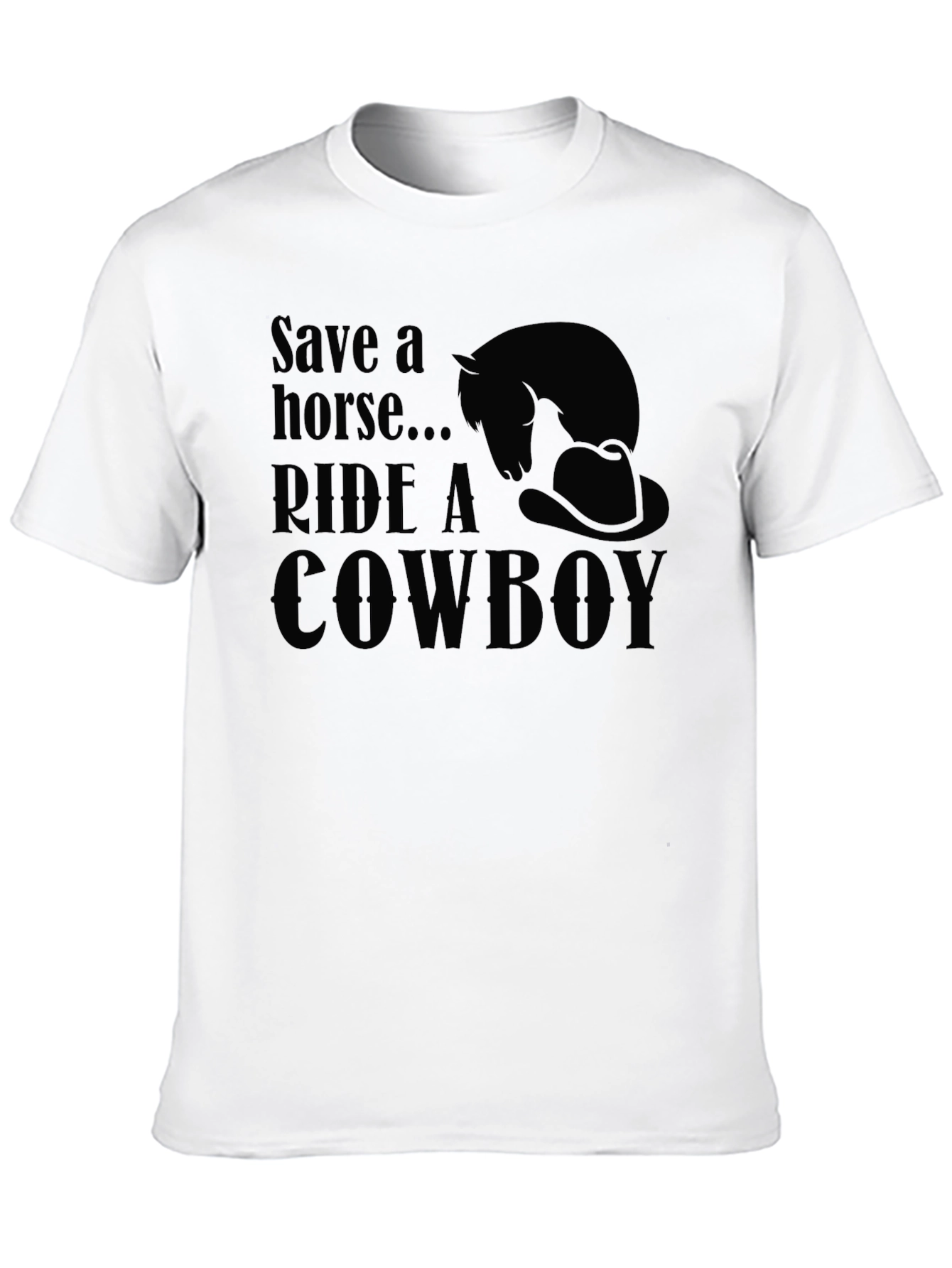 Black Save a Horse Ride a Cowboy Graphic Tee view 10