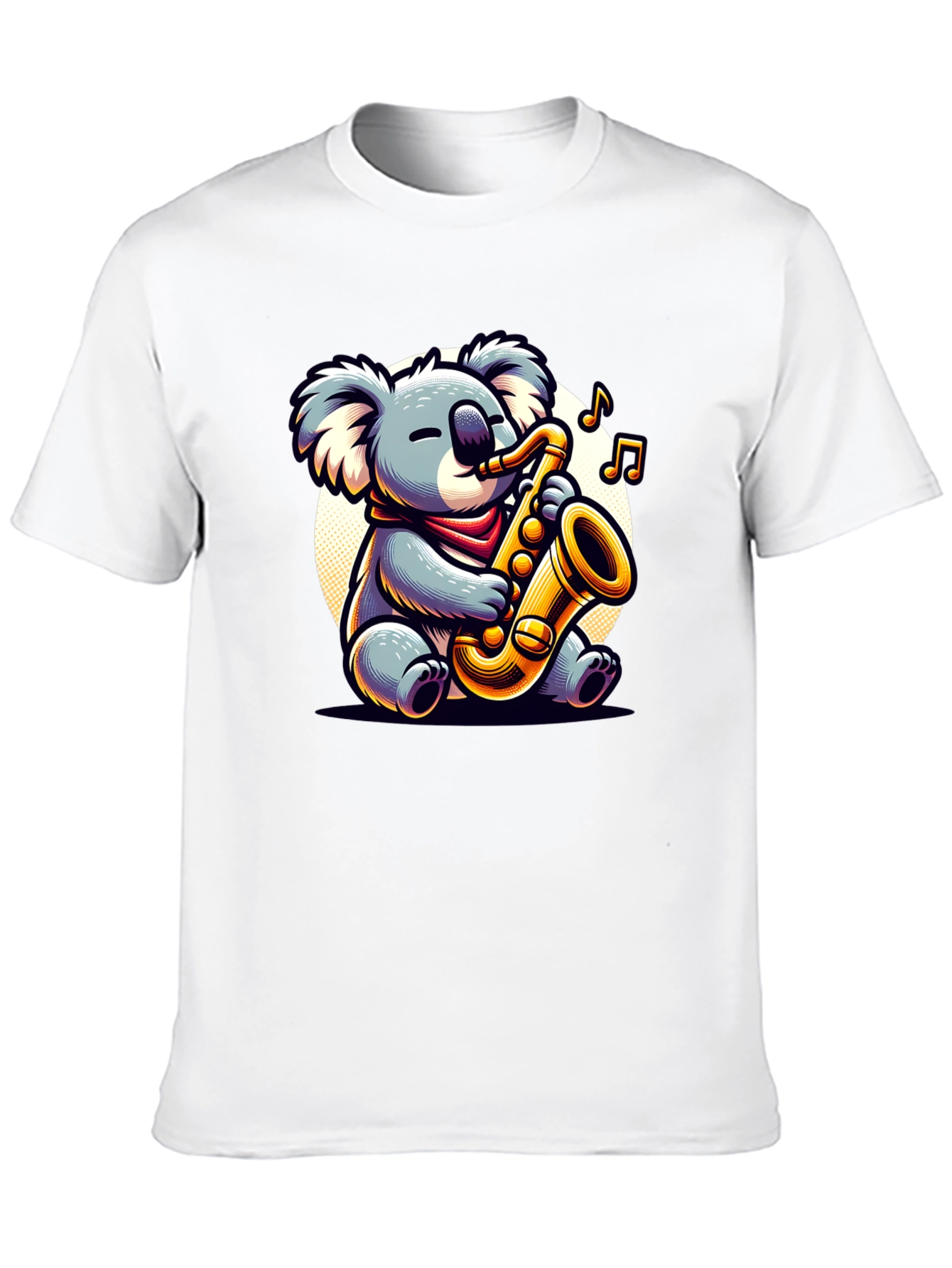 Black Koala Saxophone Player Graphic Tee view 10