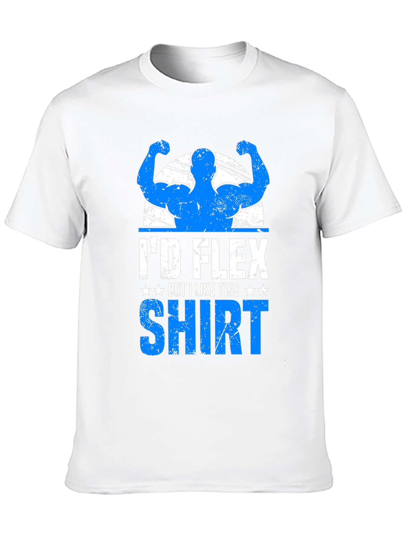 Black I'd Flex But I Like This Shirt - Novelty Graphic Tee view 10