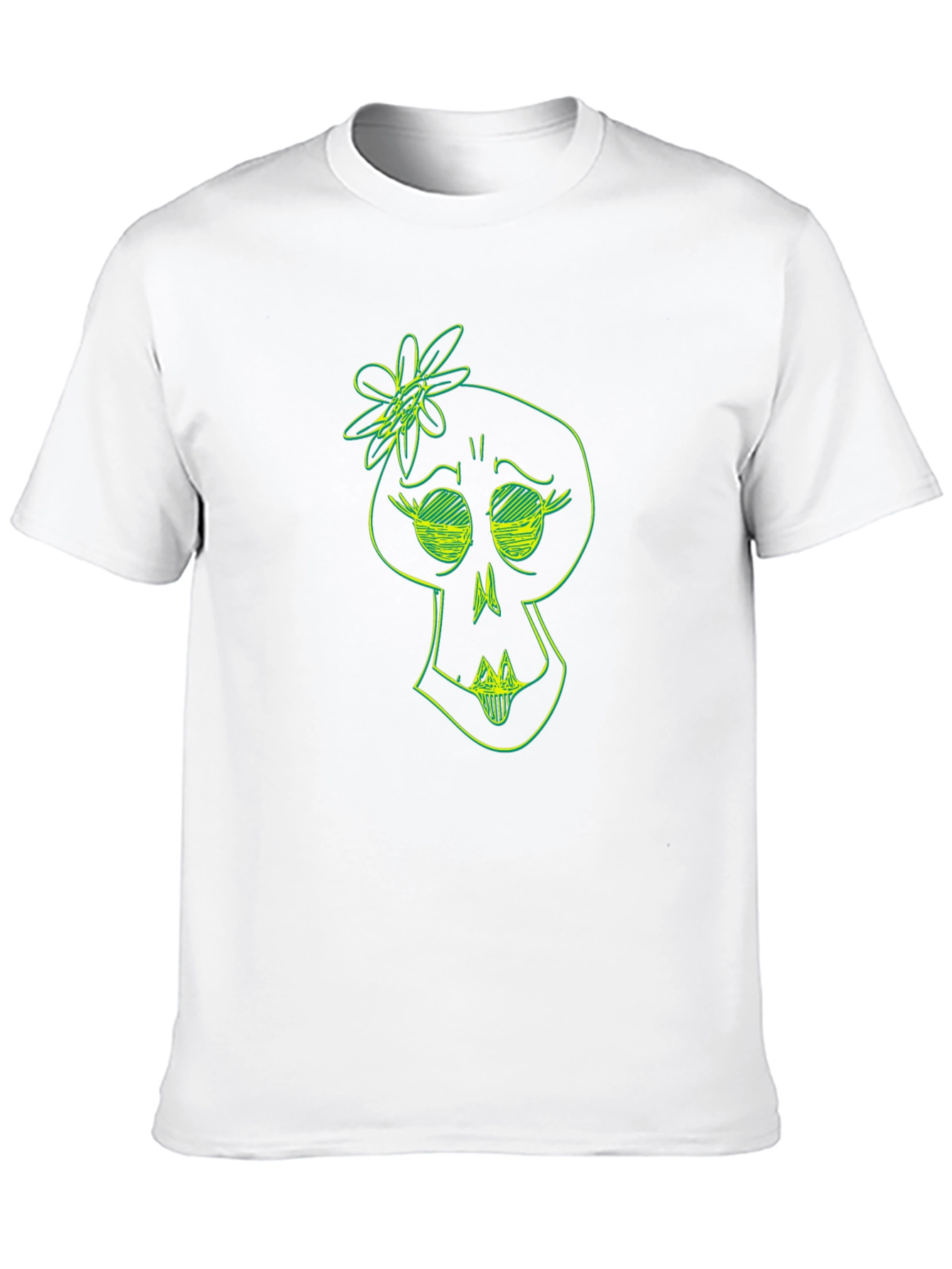 Black Skull Flower Graphic Tee - Trendy Black T-Shirt view 10