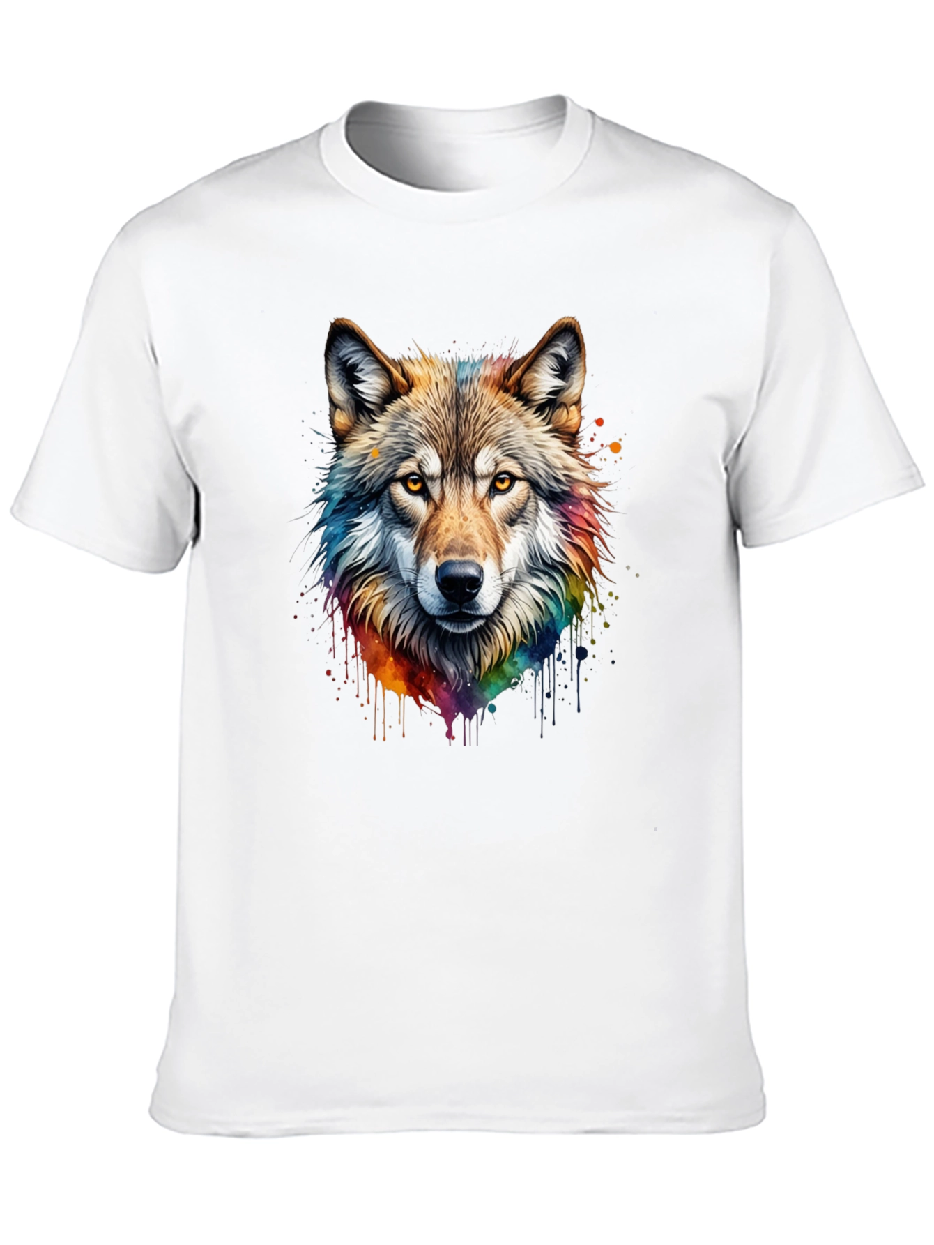 Black Wolf Graphic T-Shirt - Colorful Animal Tee view 10