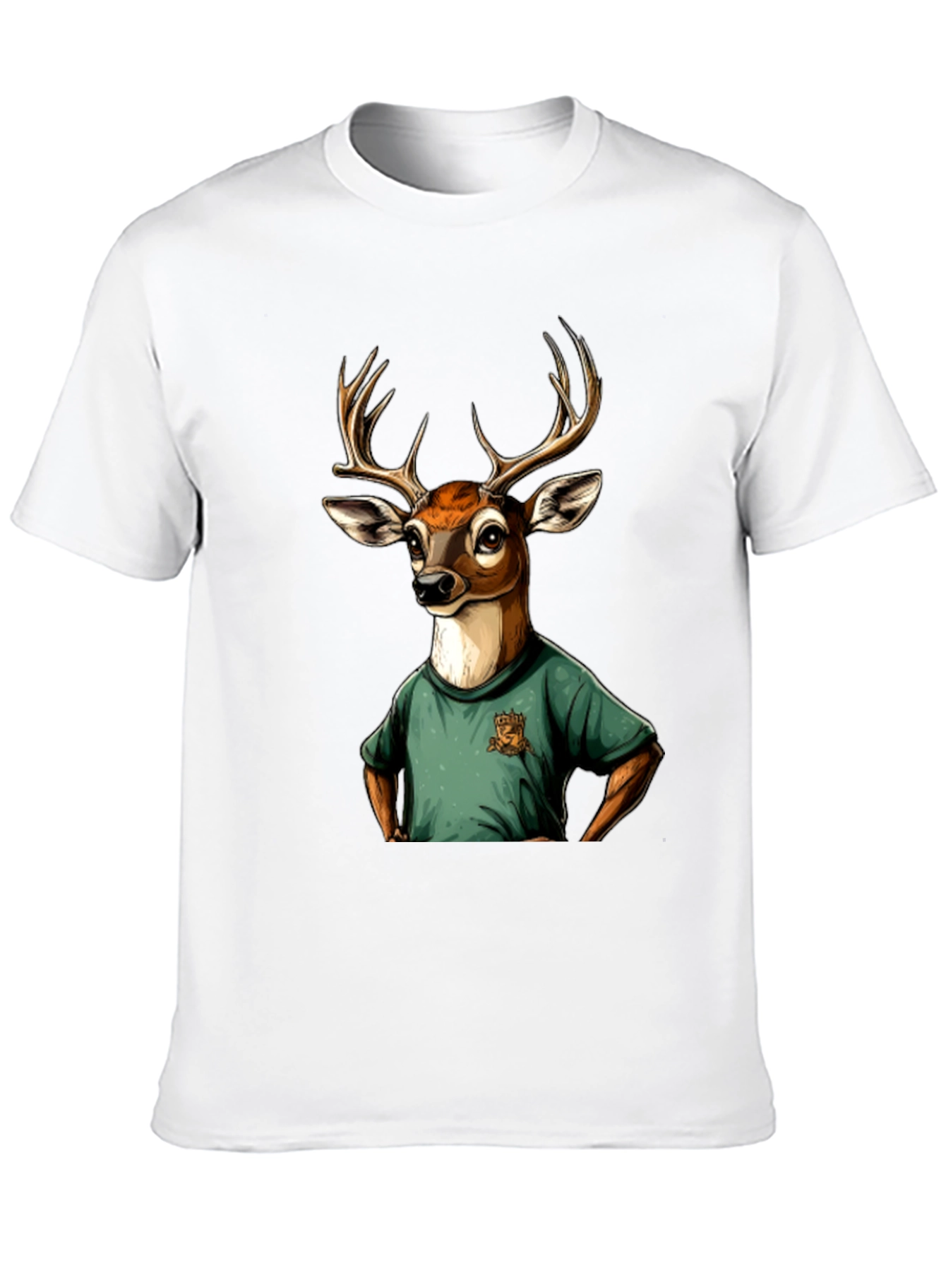 Black Deer T-Shirt - Novelty Animal Graphic Tee view 10
