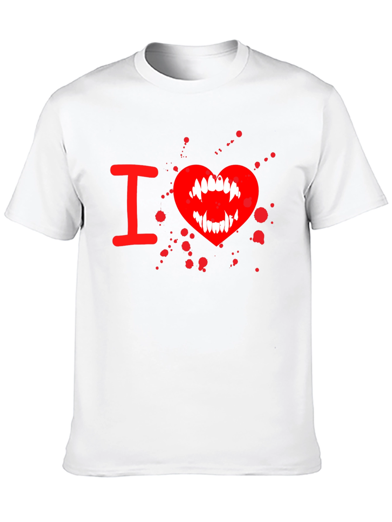 Black I Heart Vampire Fangs Tee - Black Cotton Graphic T-Shirt view 10