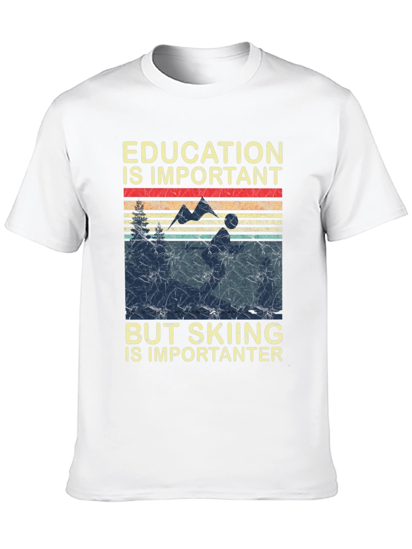 Black Skiing is Importanter T-Shirt view 10