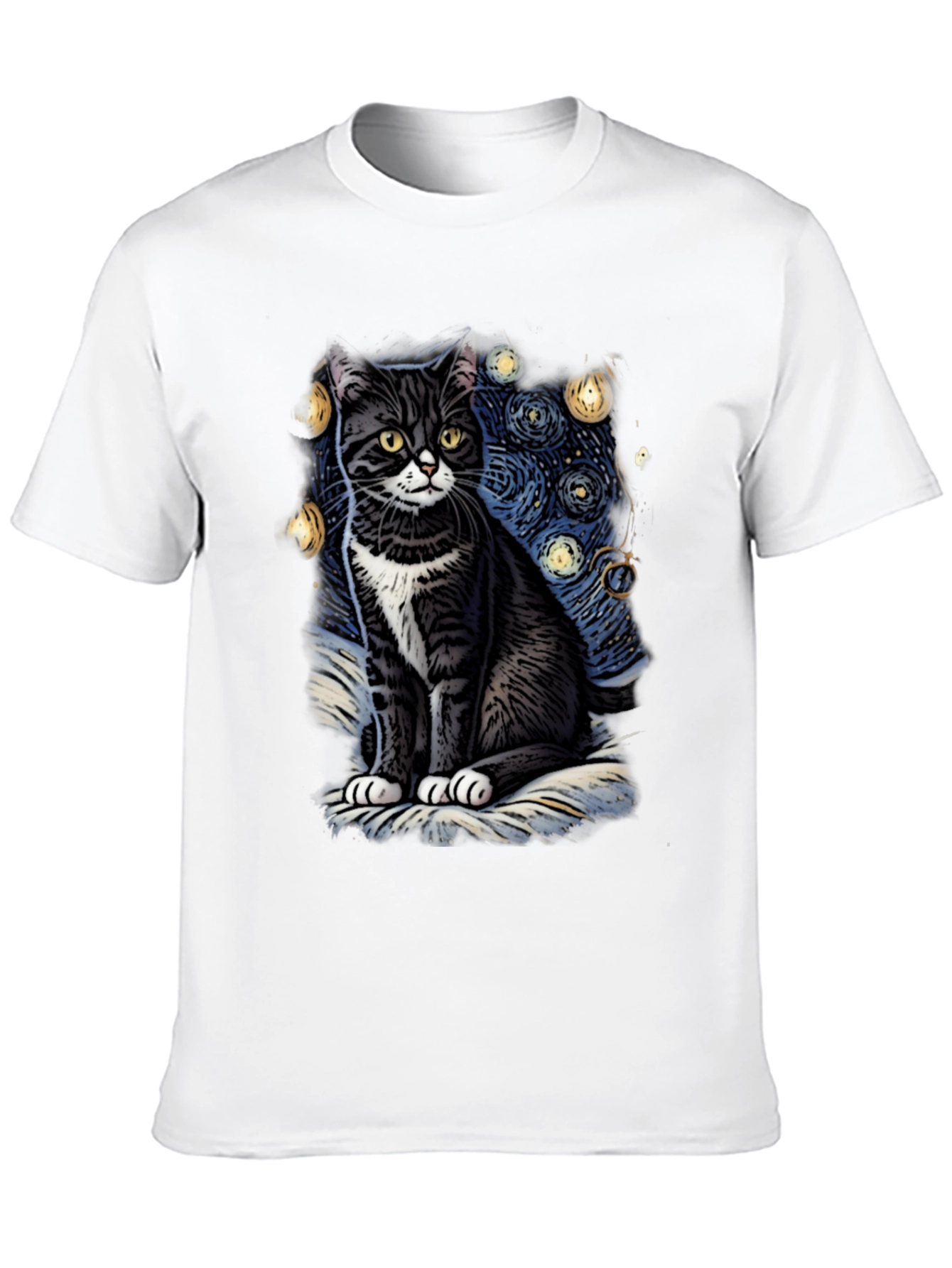 Black Starry Cat T-Shirt view 10
